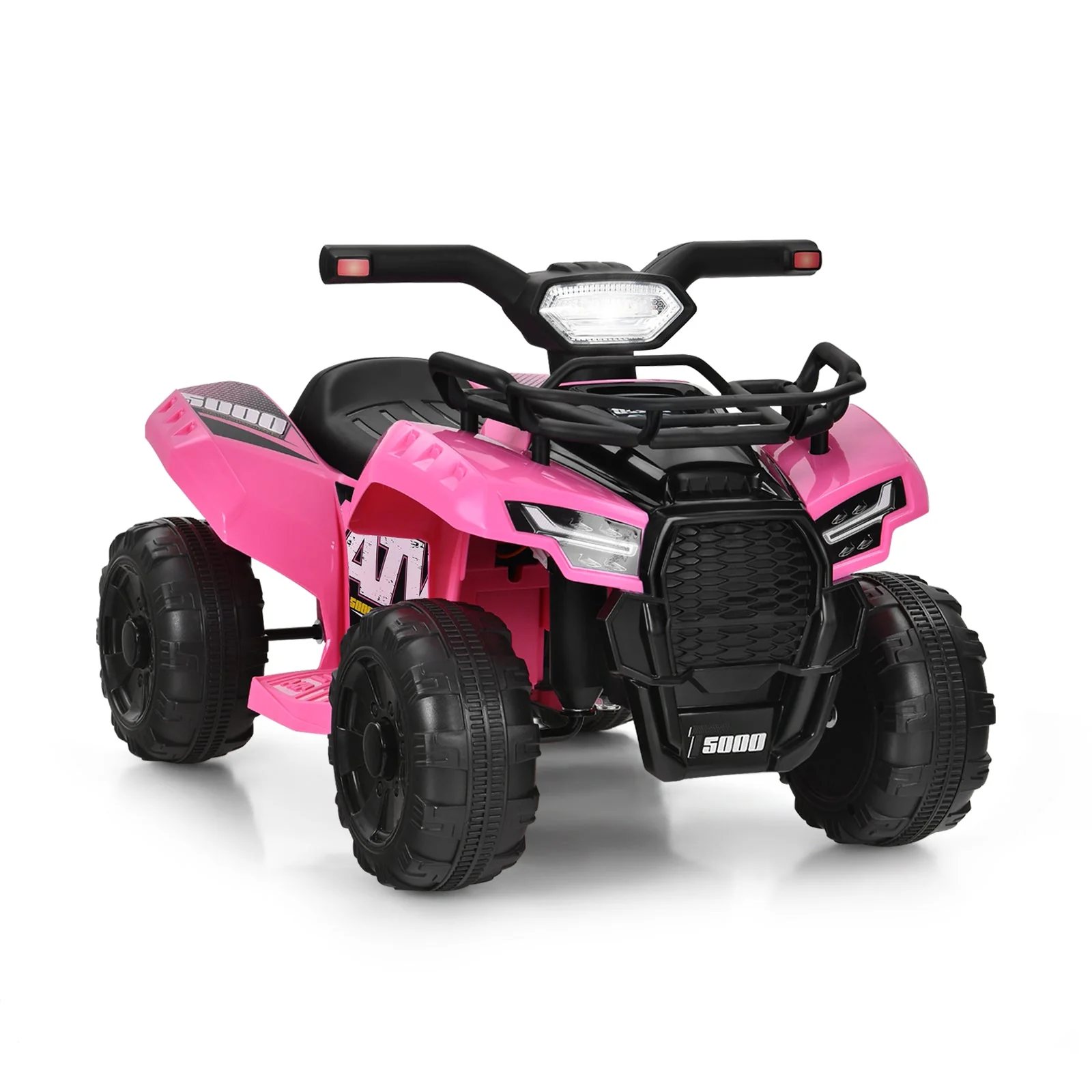 6V Kids ATV Quad Electric Ride On Car with LED Light and MP3-Pink - Image 3