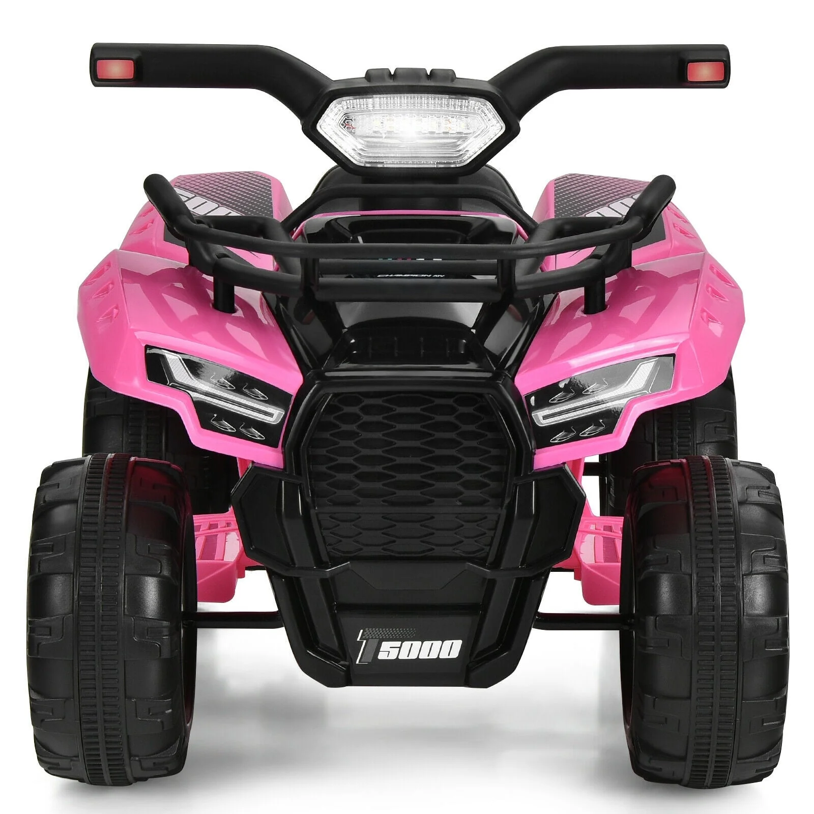 6V Kids ATV Quad Electric Ride On Car with LED Light and MP3-Pink - Image 8
