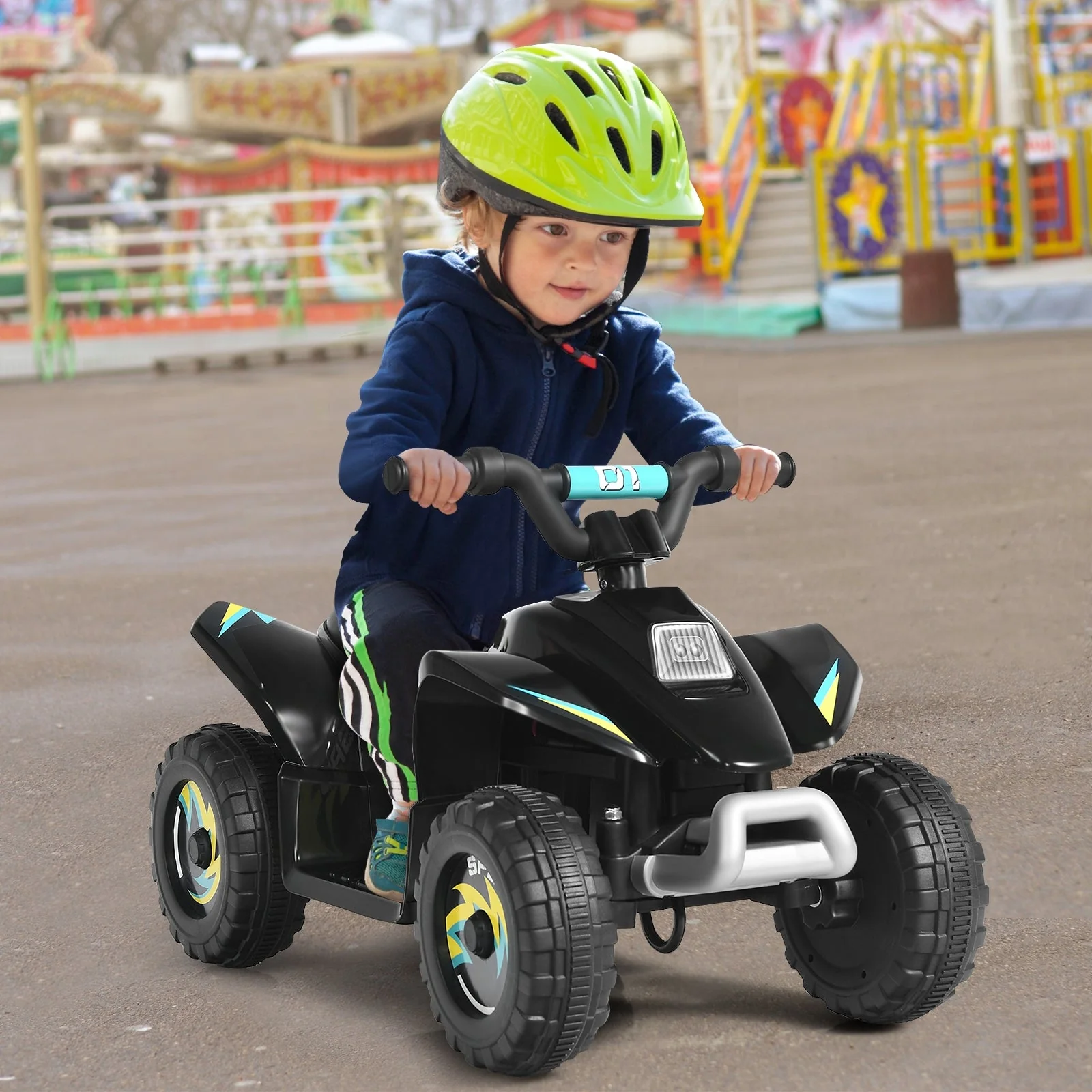 6V Kids Electric ATV 4 Wheels Ride-On Toy -Black - Image 2