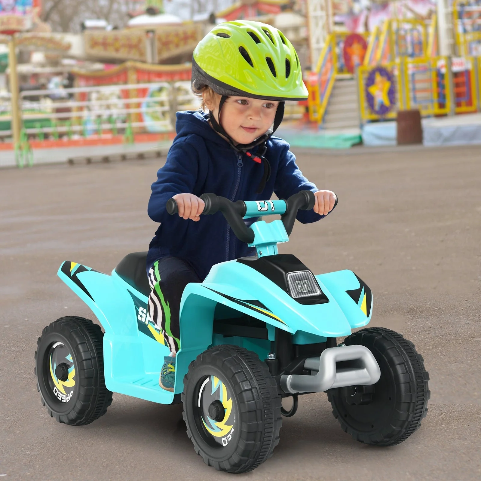 6V Kids Electric ATV 4 Wheels Ride-On Toy -Blue - Image 2
