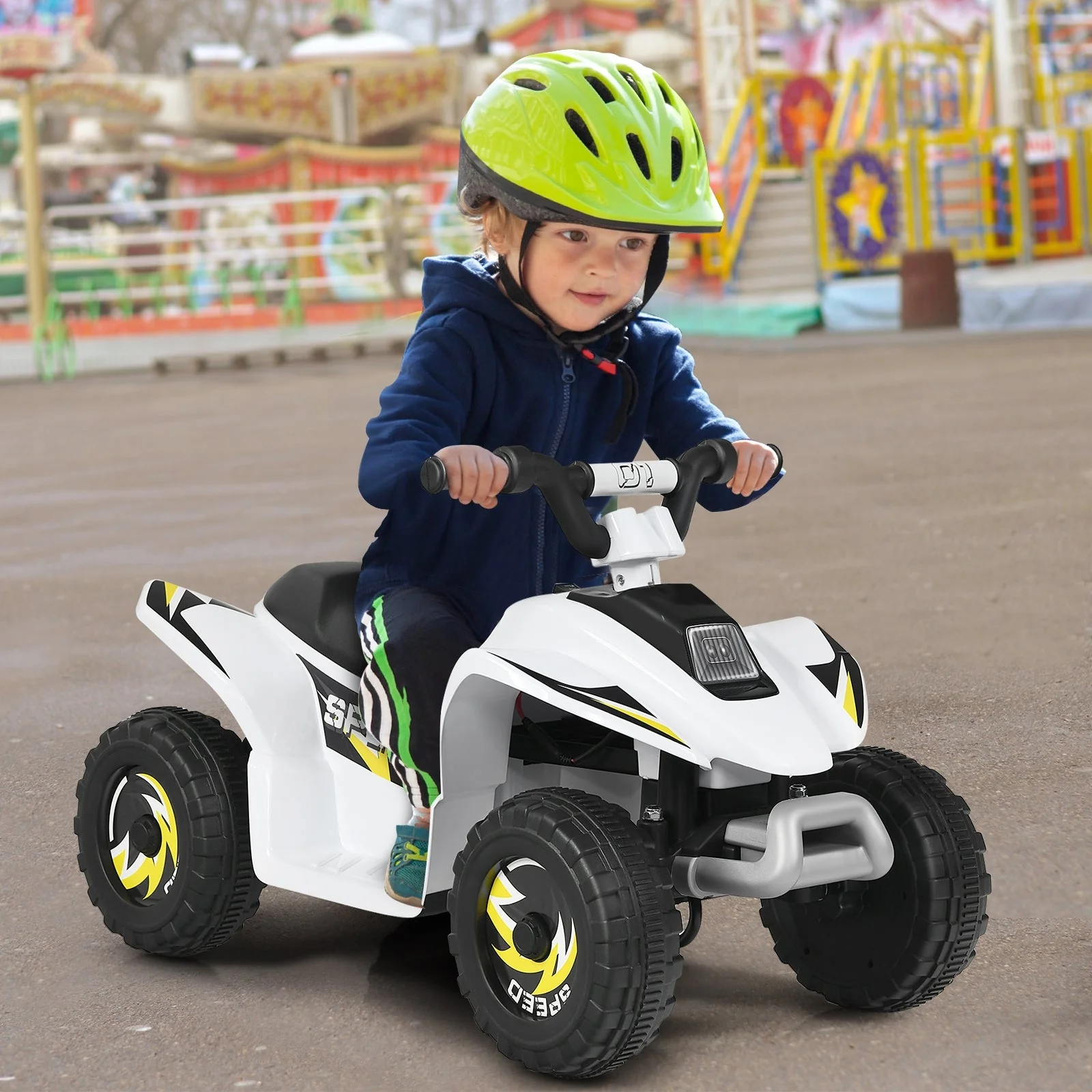 6V Kids Electric ATV 4 Wheels Ride-On Toy-White - Image 2
