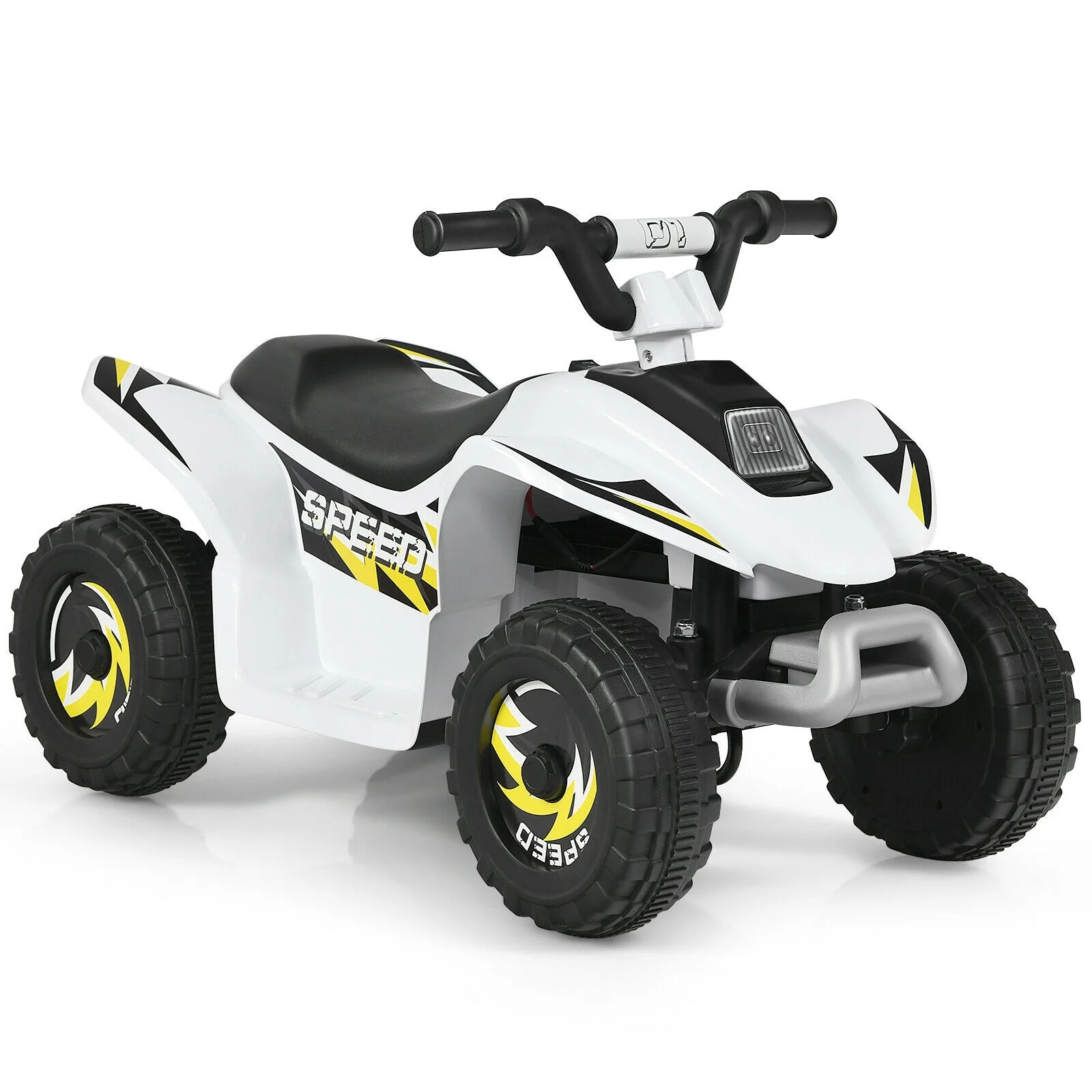 6V Kids Electric ATV 4 Wheels Ride-On Toy-White - Image 3