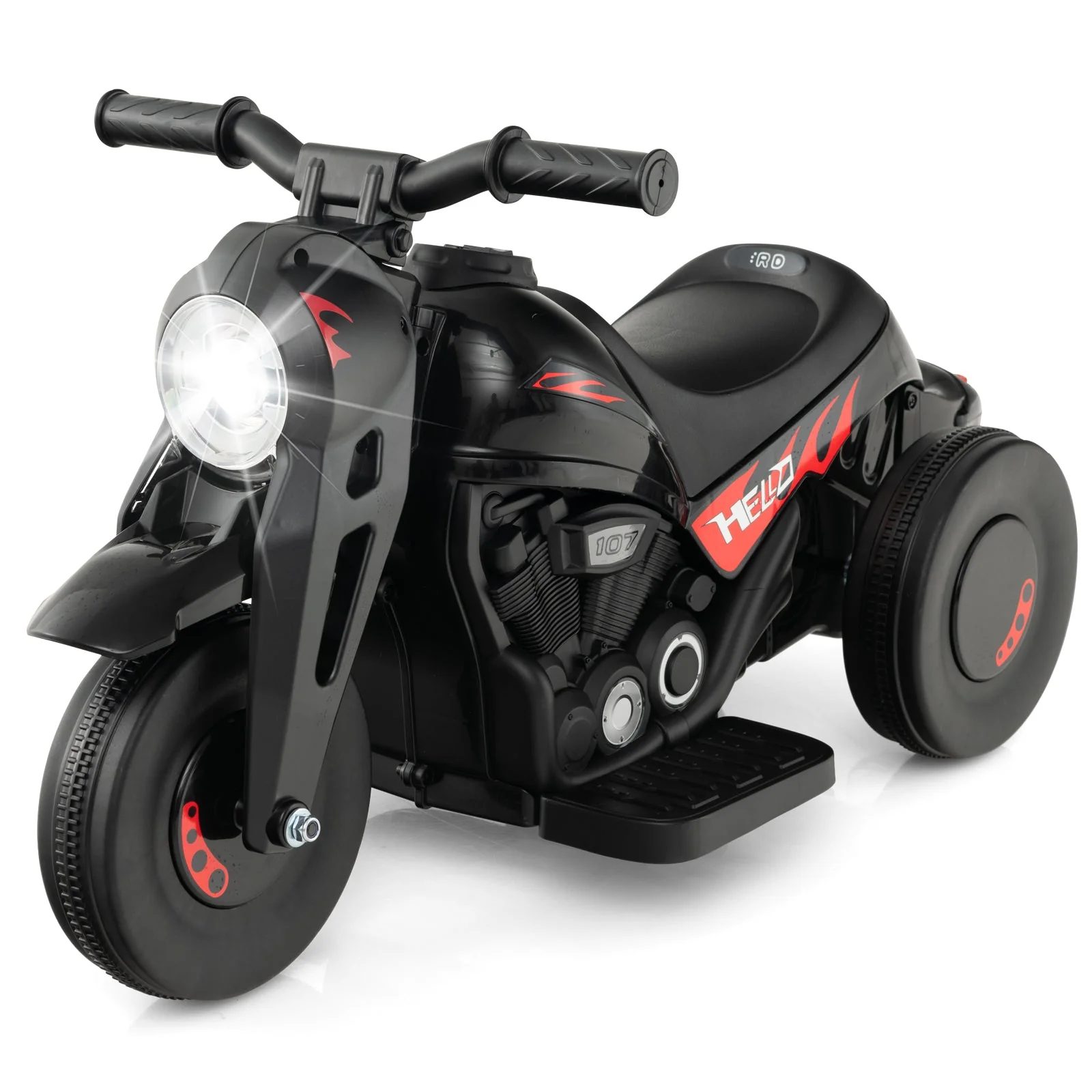 6V Kids Electric Ride on Motorcycle with Bubble Maker and Music-Black - Image 6