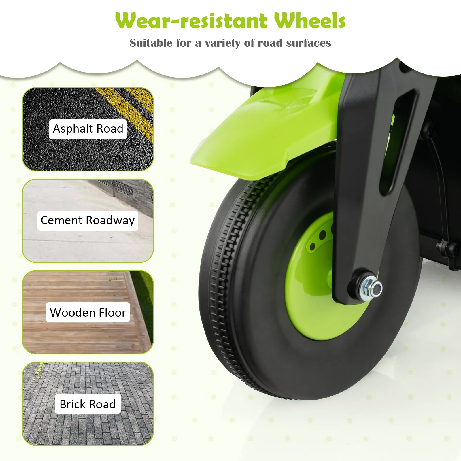 6V Kids Electric Ride on Motorcycle with Bubble Maker and Music-Green - Image 6