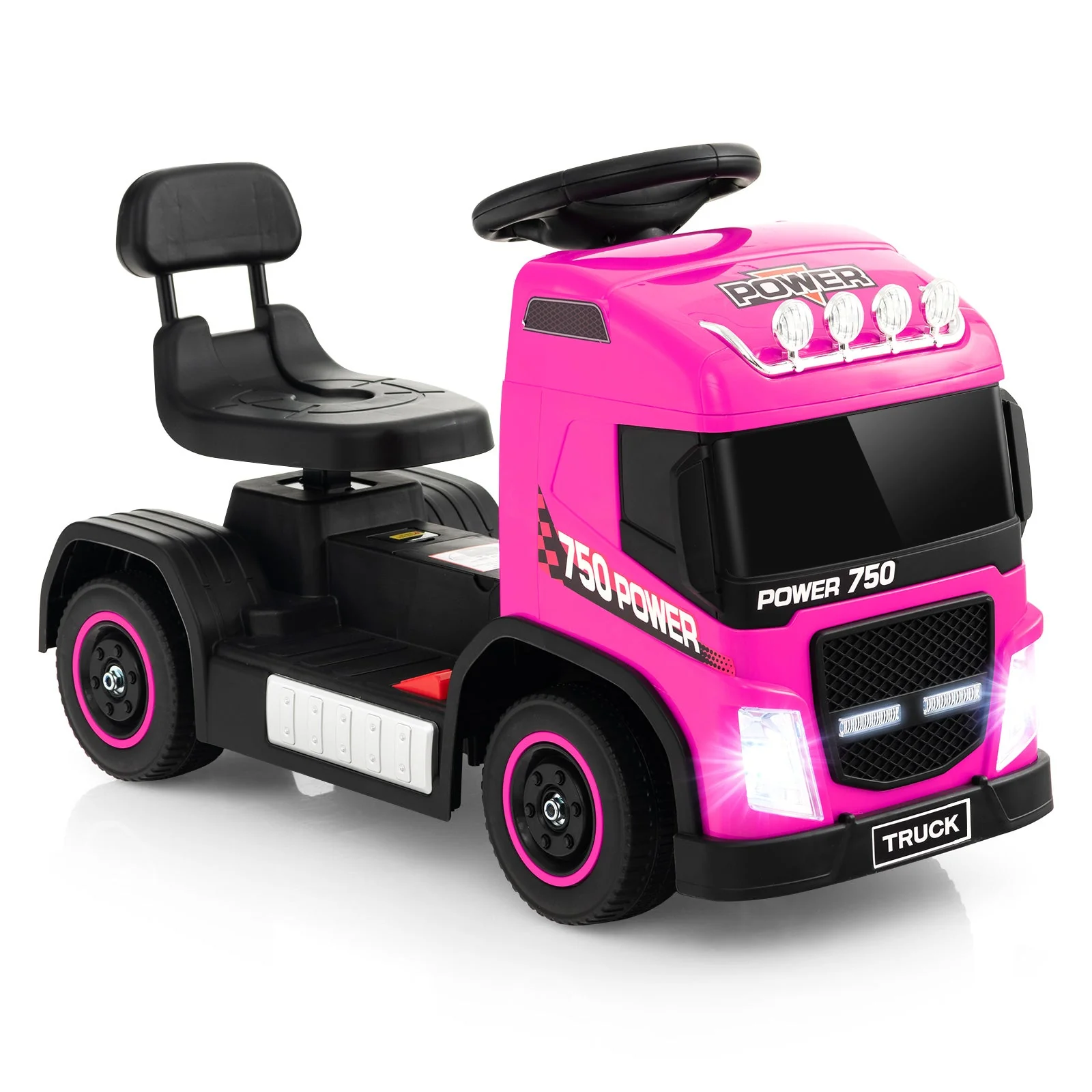 6V Kids Electric Ride-on Truck with Height Adjustable Seat-Pink - Image 4