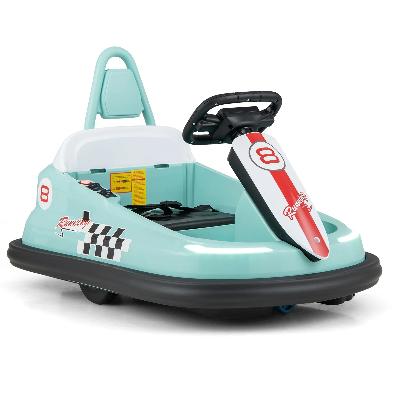 6V kids Ride-on Bumper Car with 360° Spinning and Dual Motors-Green - Image 3