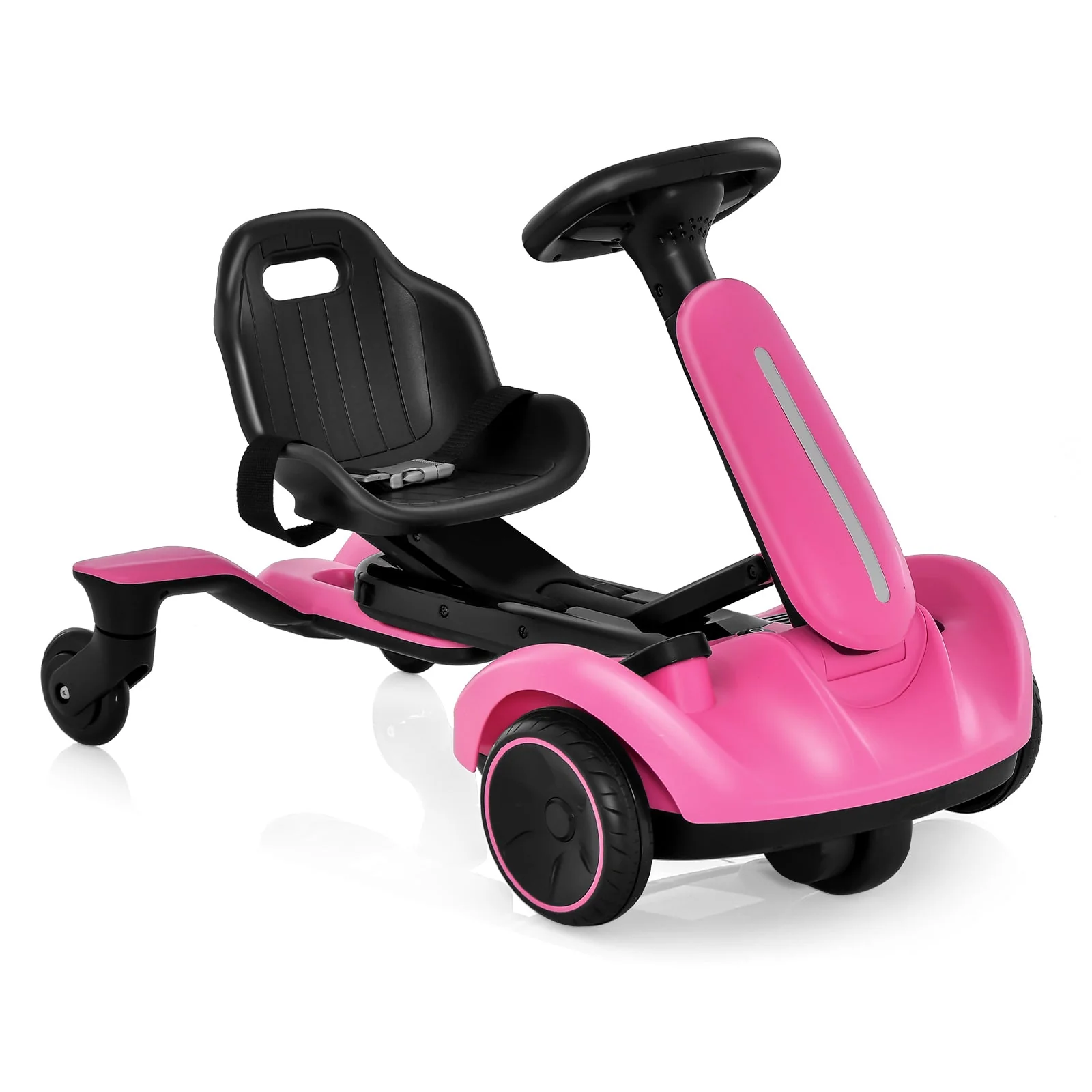 6V Kids Ride on Drift Car with 360° Spin and 2 Adjustable Heights-Pink - Image 3