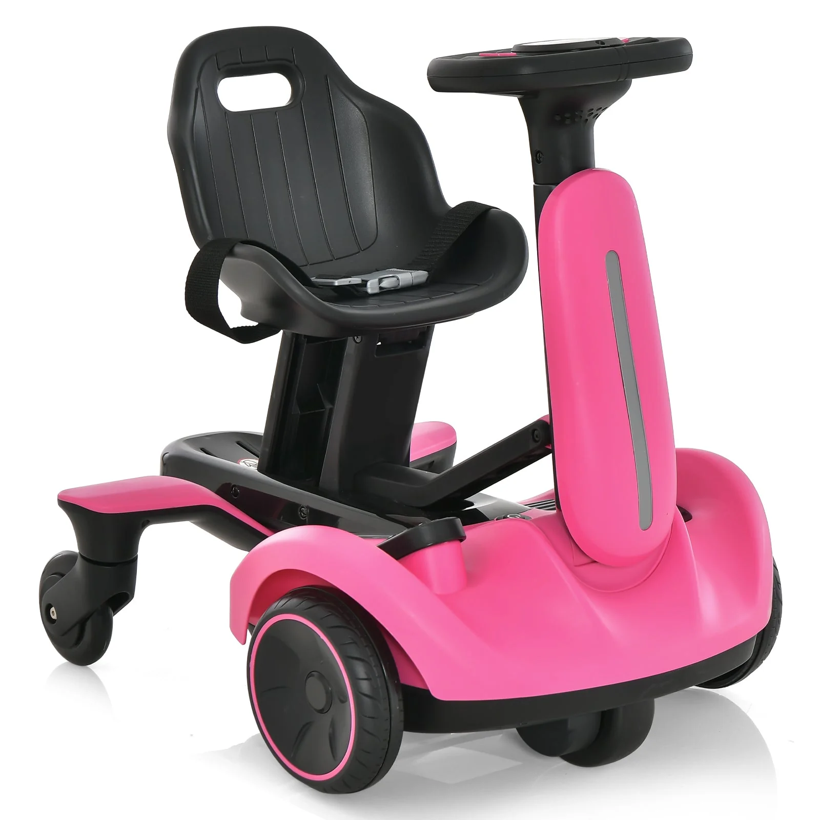 6V Kids Ride on Drift Car with 360° Spin and 2 Adjustable Heights-Pink - Image 4
