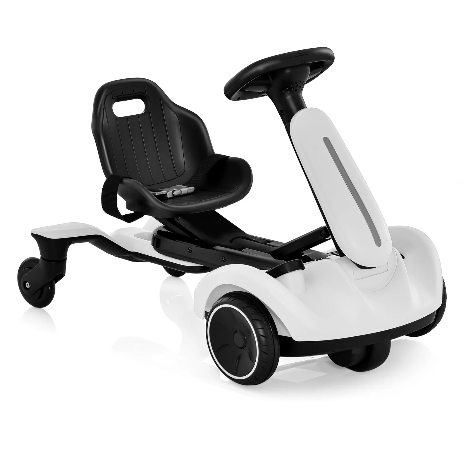 6V Kids Ride on Drift Car with 360° Spin and 2 Adjustable Heights-White - Image 3