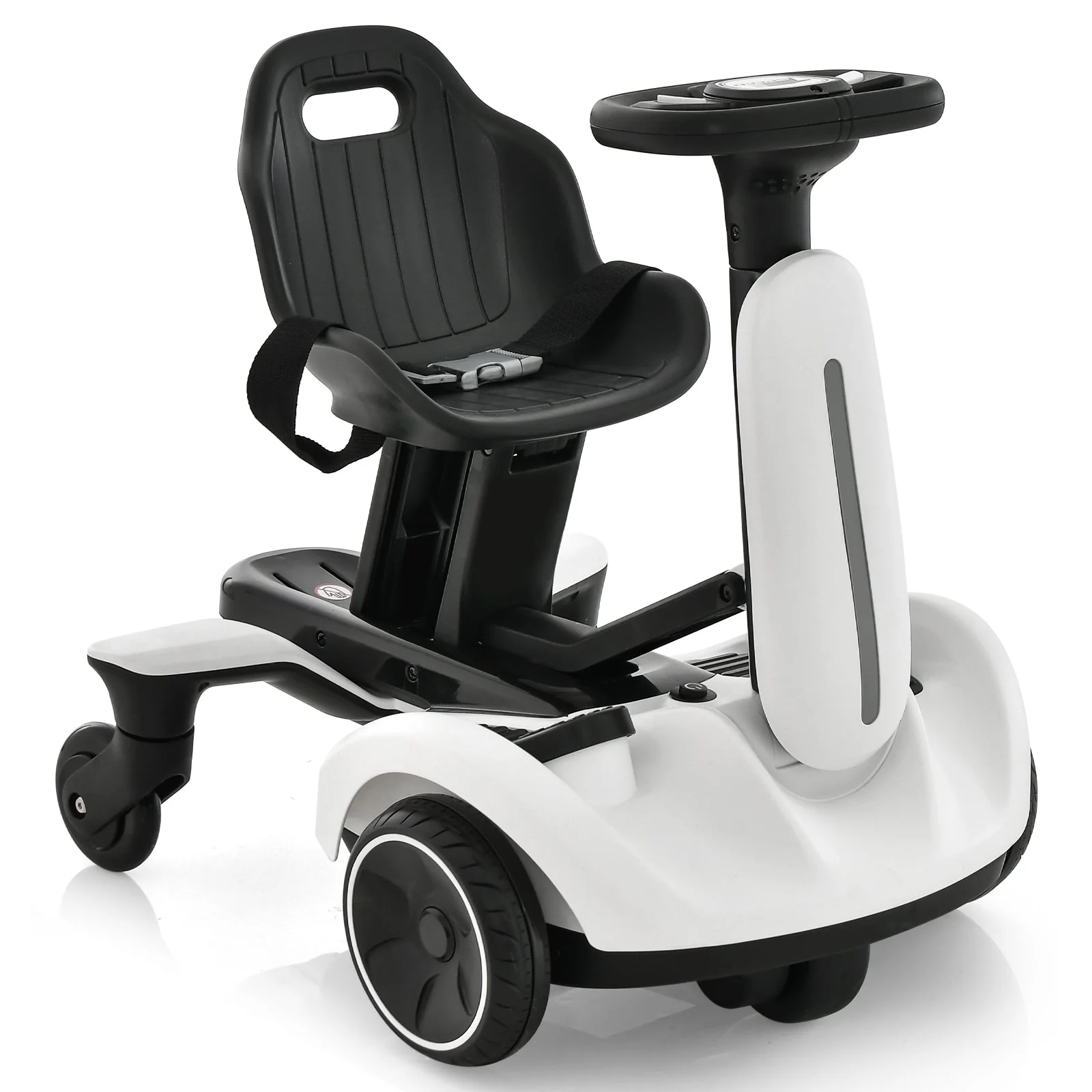 6V Kids Ride on Drift Car with 360° Spin and 2 Adjustable Heights-White - Image 4