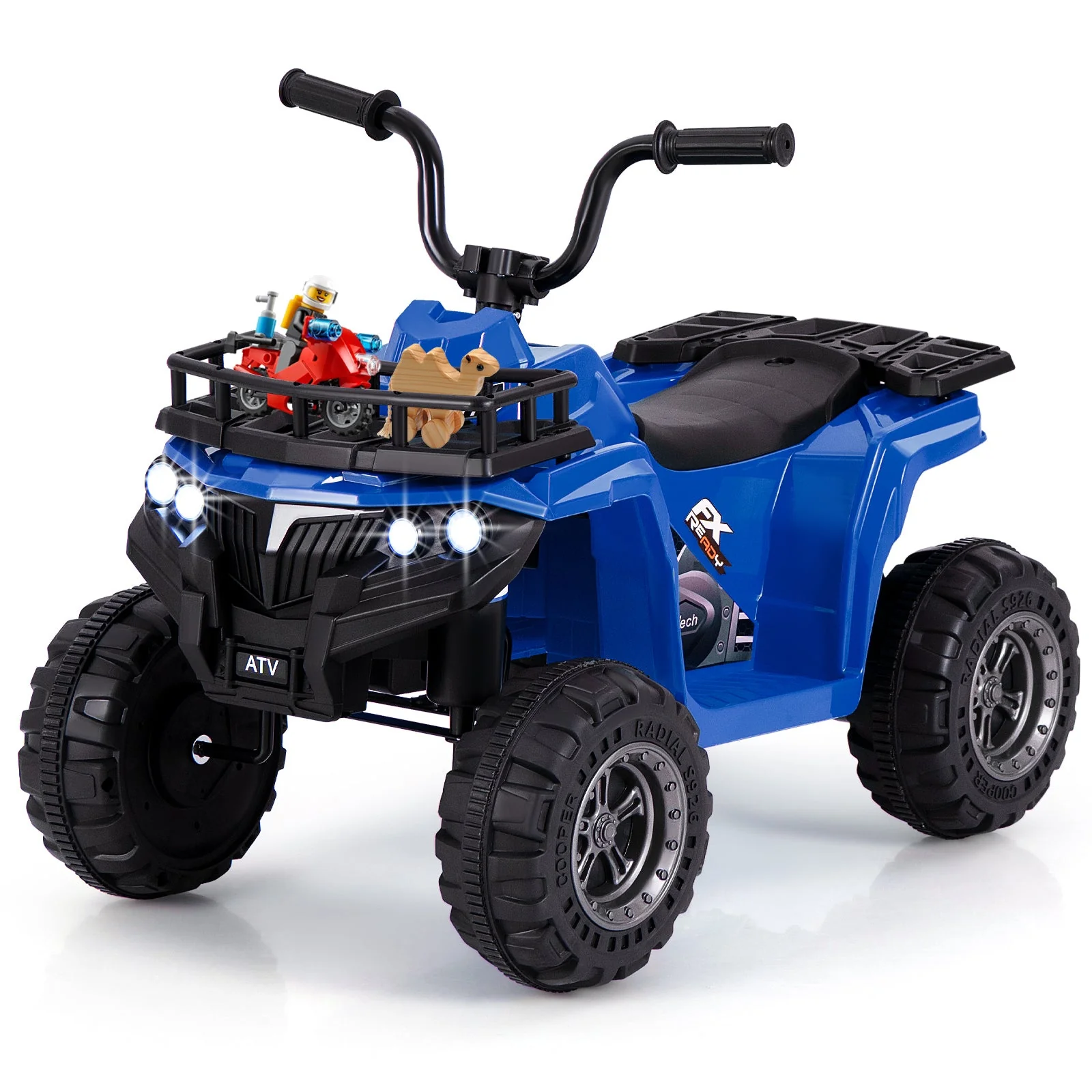 6V Kids Ride On Electric ATV with LED Headlights and MP3 Player-Blue - Image 5