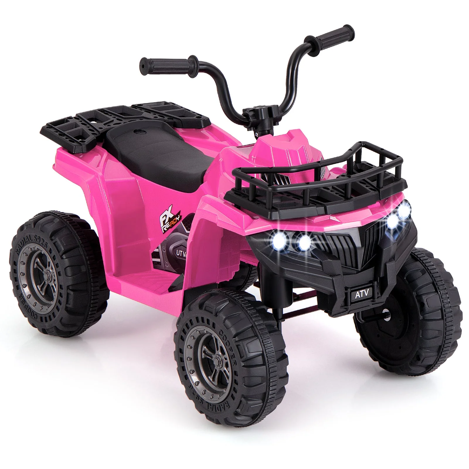 6V Kids Ride On Electric ATV with LED Headlights and MP3 Player-Pink - Image 2
