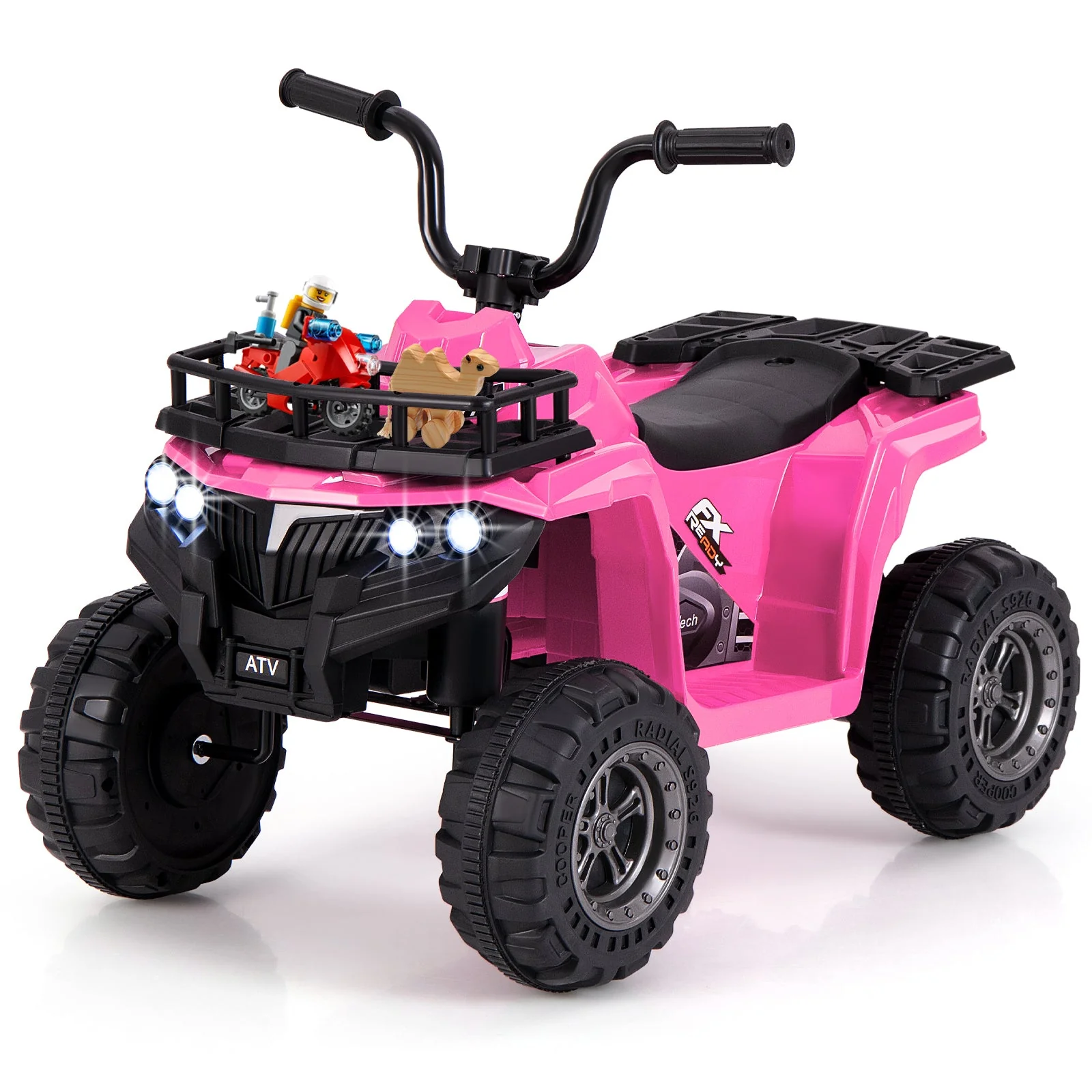 6V Kids Ride On Electric ATV with LED Headlights and MP3 Player-Pink - Image 5