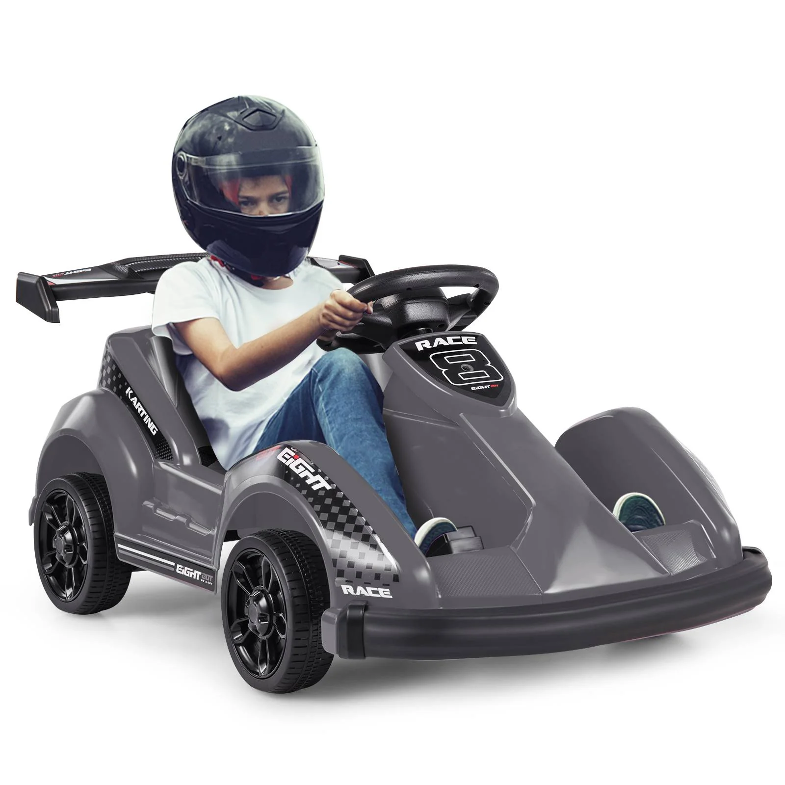 6V Kids Ride On Go Cart with Remote Control and Safety Belt-Black - Image 2