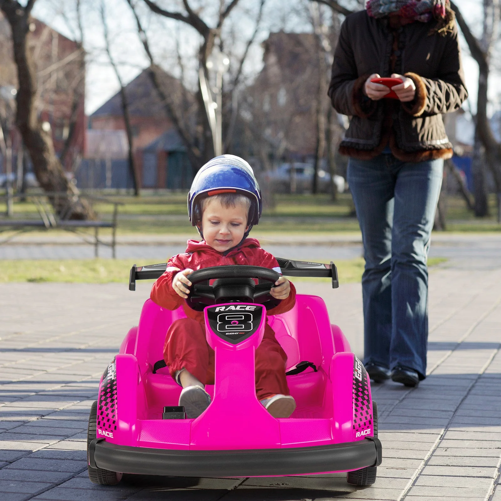 6V Kids Ride On Go Cart with Remote Control and Safety Belt-Pink - Image 2