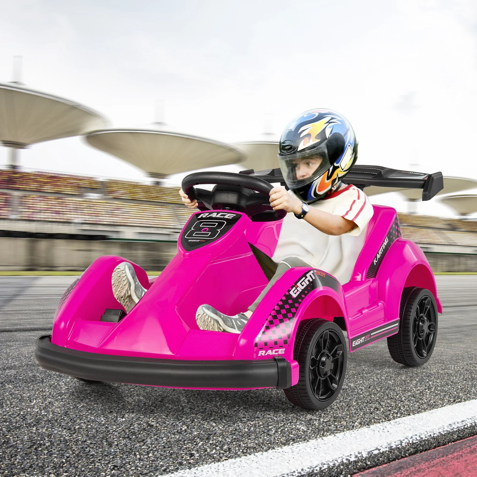 6V Kids Ride On Go Cart with Remote Control and Safety Belt-Pink - Image 6