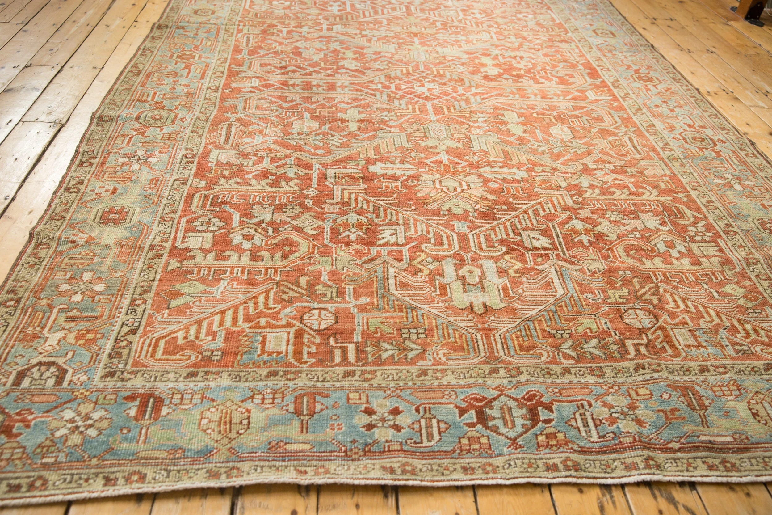 7.5x10.5 Vintage Distressed Heriz Carpet - Image 7