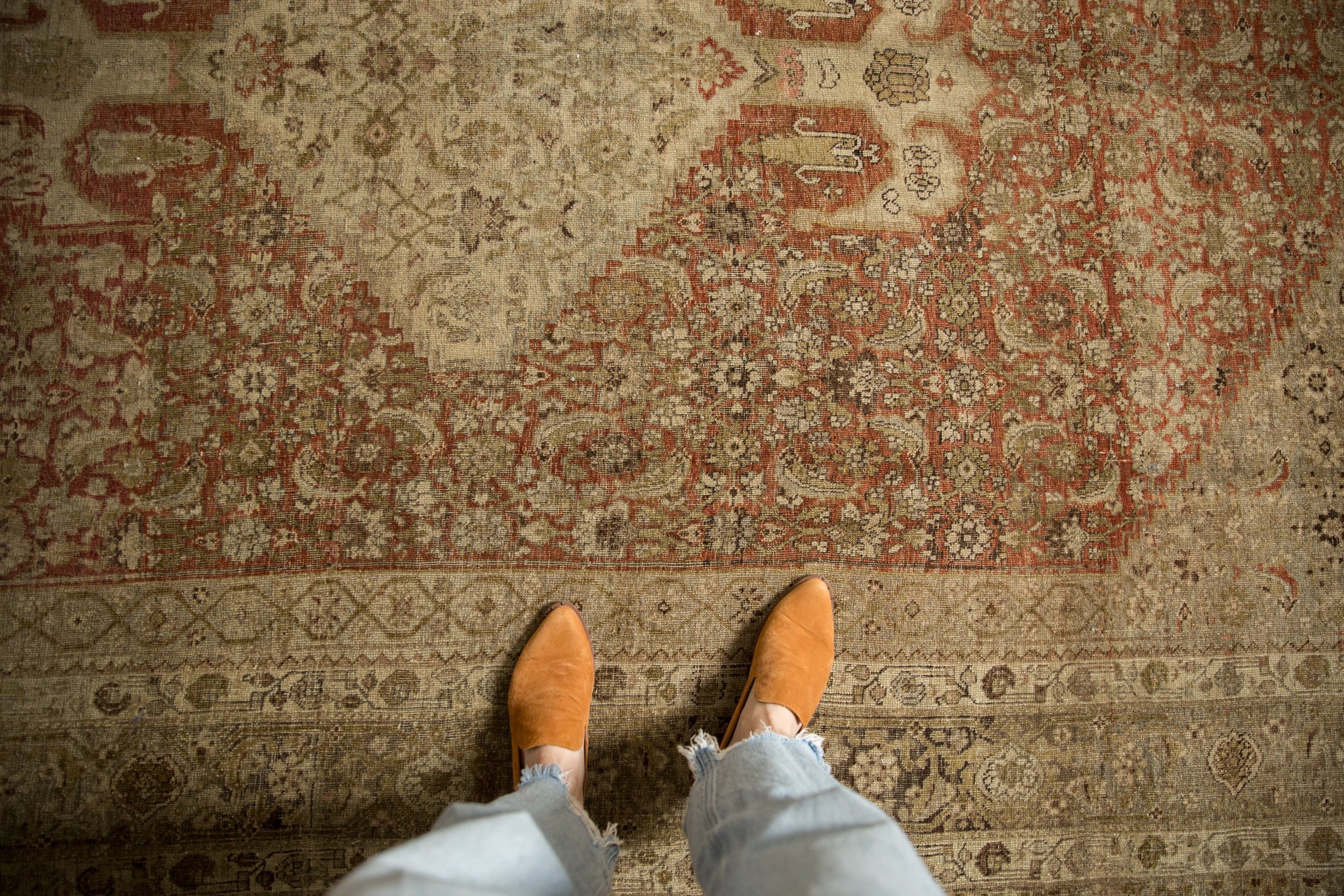 7.5x11.5 Antique Distressed Bijar Carpet - Image 2