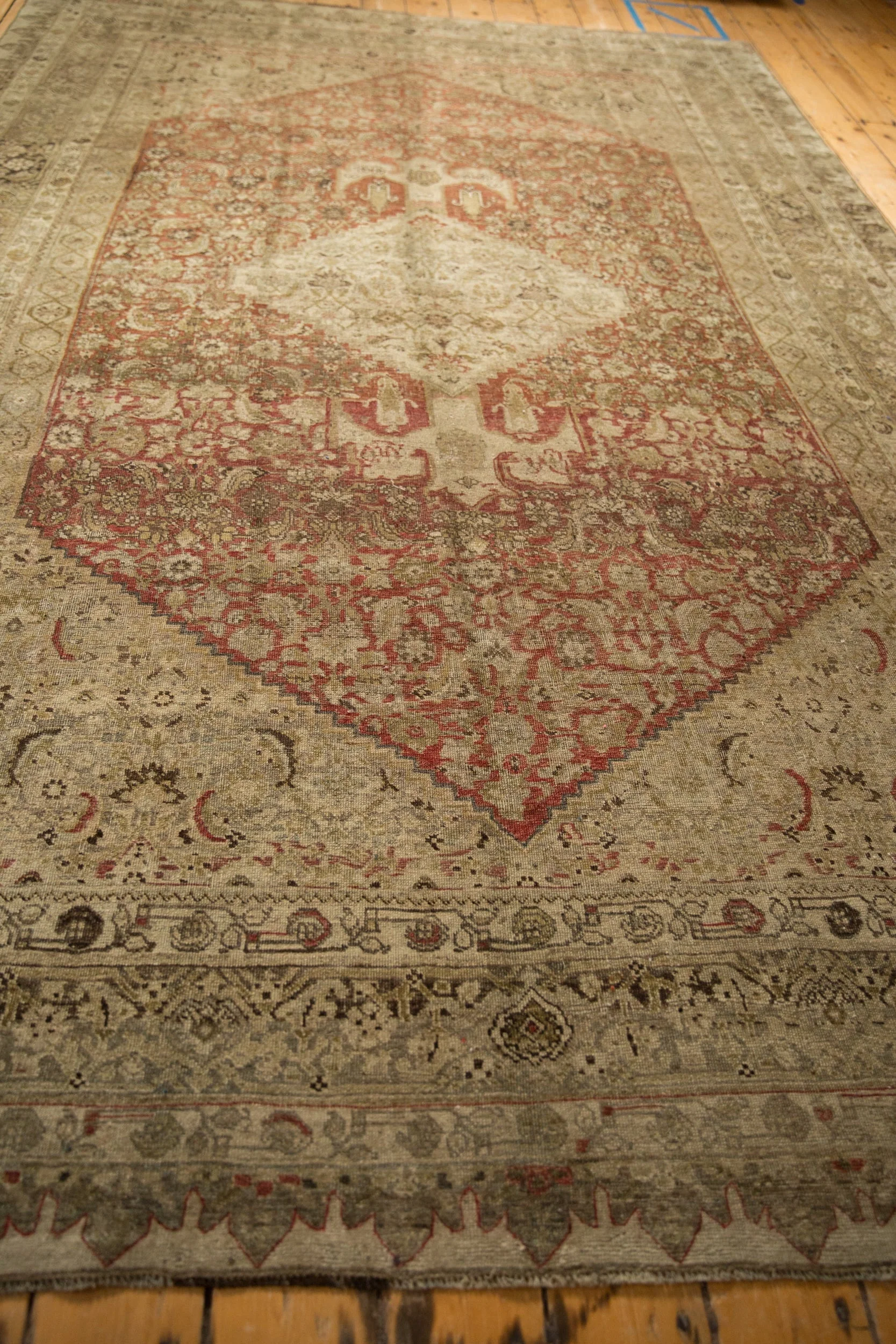 7.5x11.5 Antique Distressed Bijar Carpet - Image 7