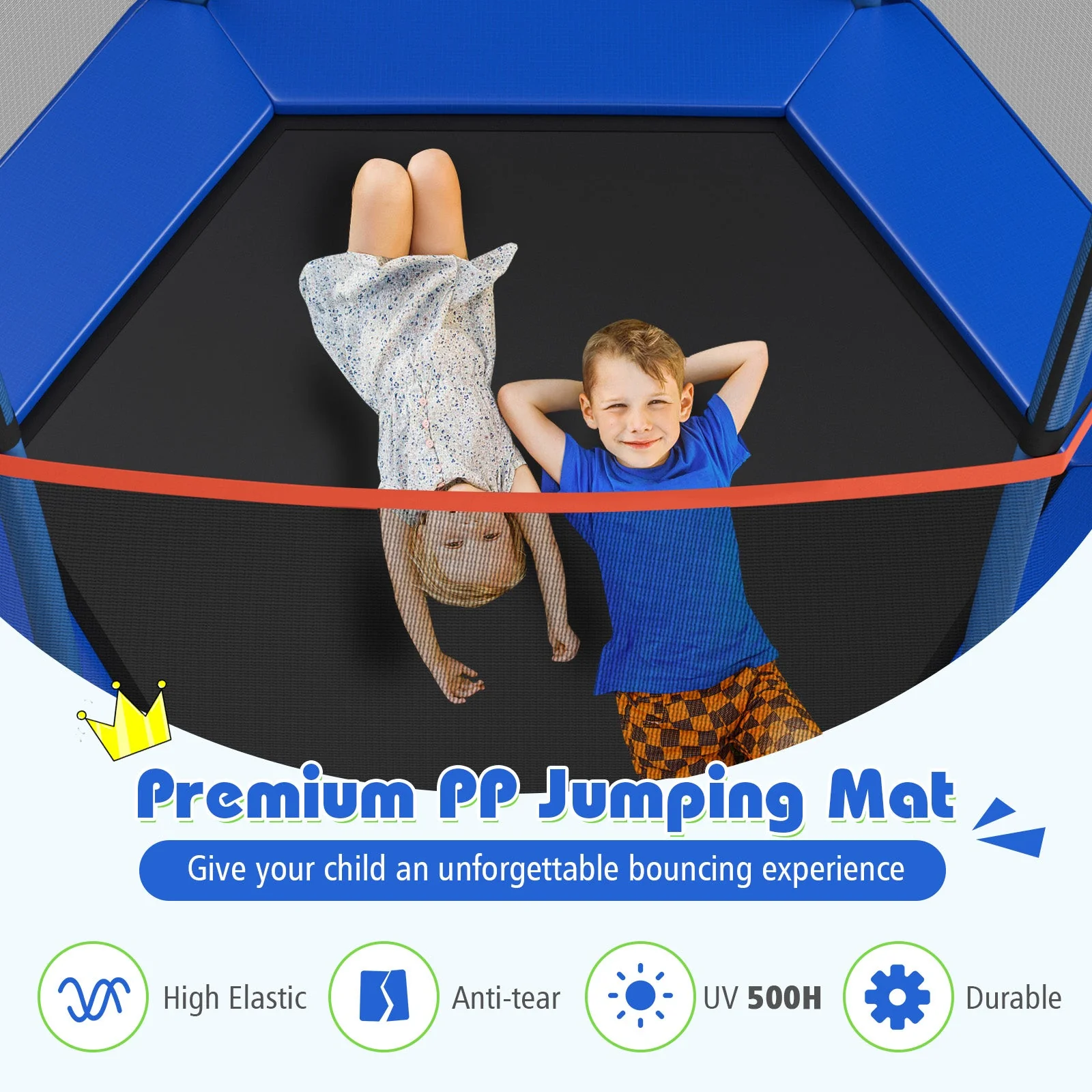 7 Feet Kids Recreational Bounce Jumper Trampoline-Blue - Image 4