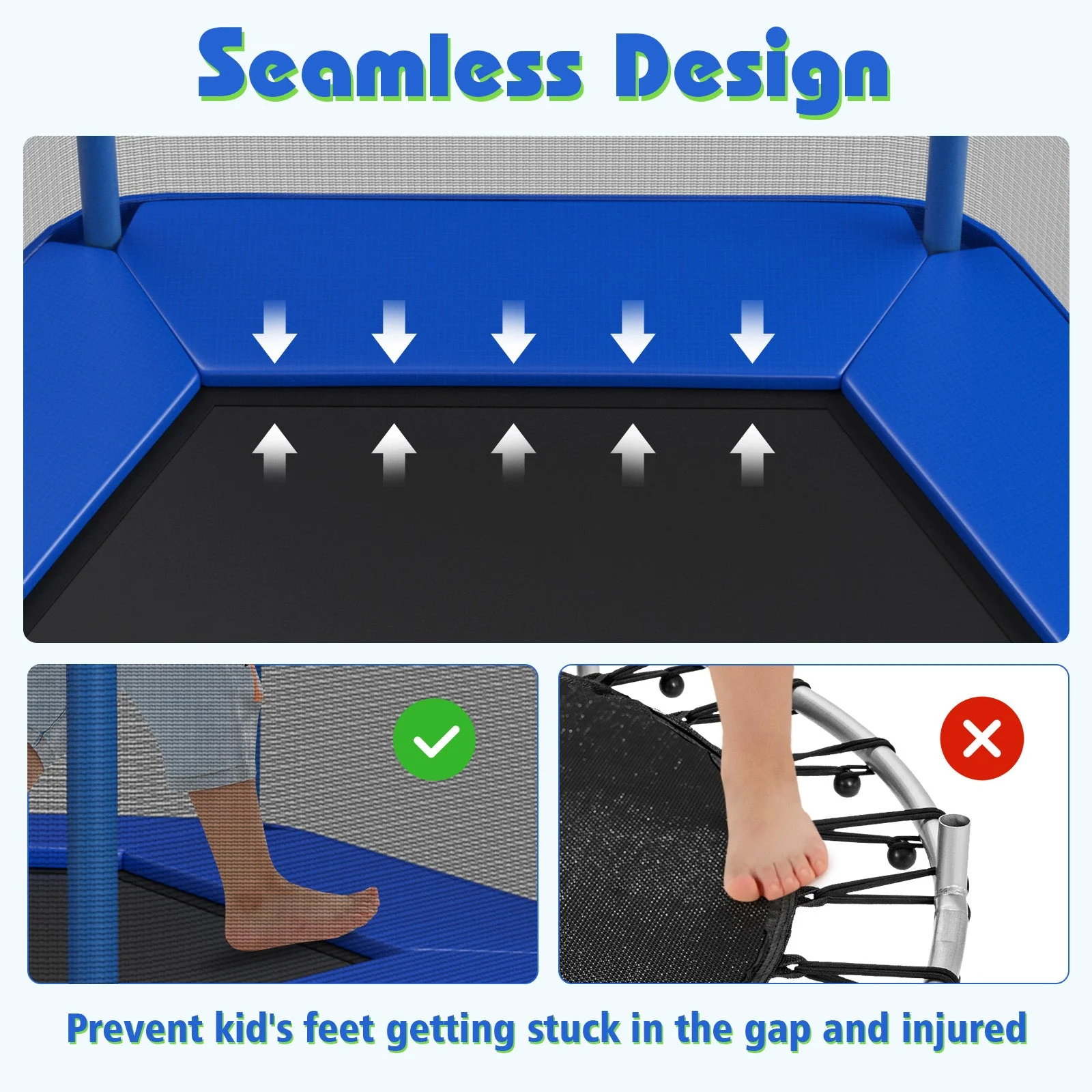 7 Feet Kids Recreational Bounce Jumper Trampoline-Blue - Image 6
