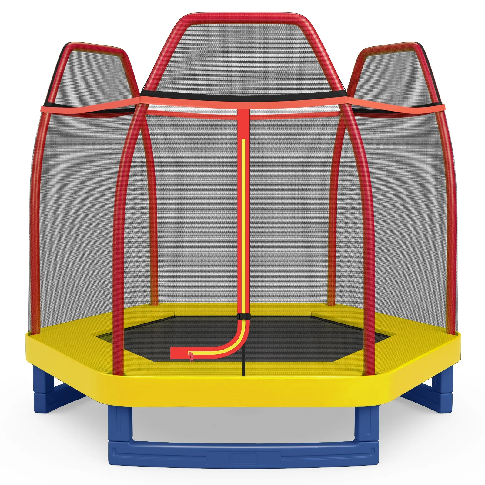 7 Feet Kids Recreational Bounce Jumper Trampoline-Red - Image 2
