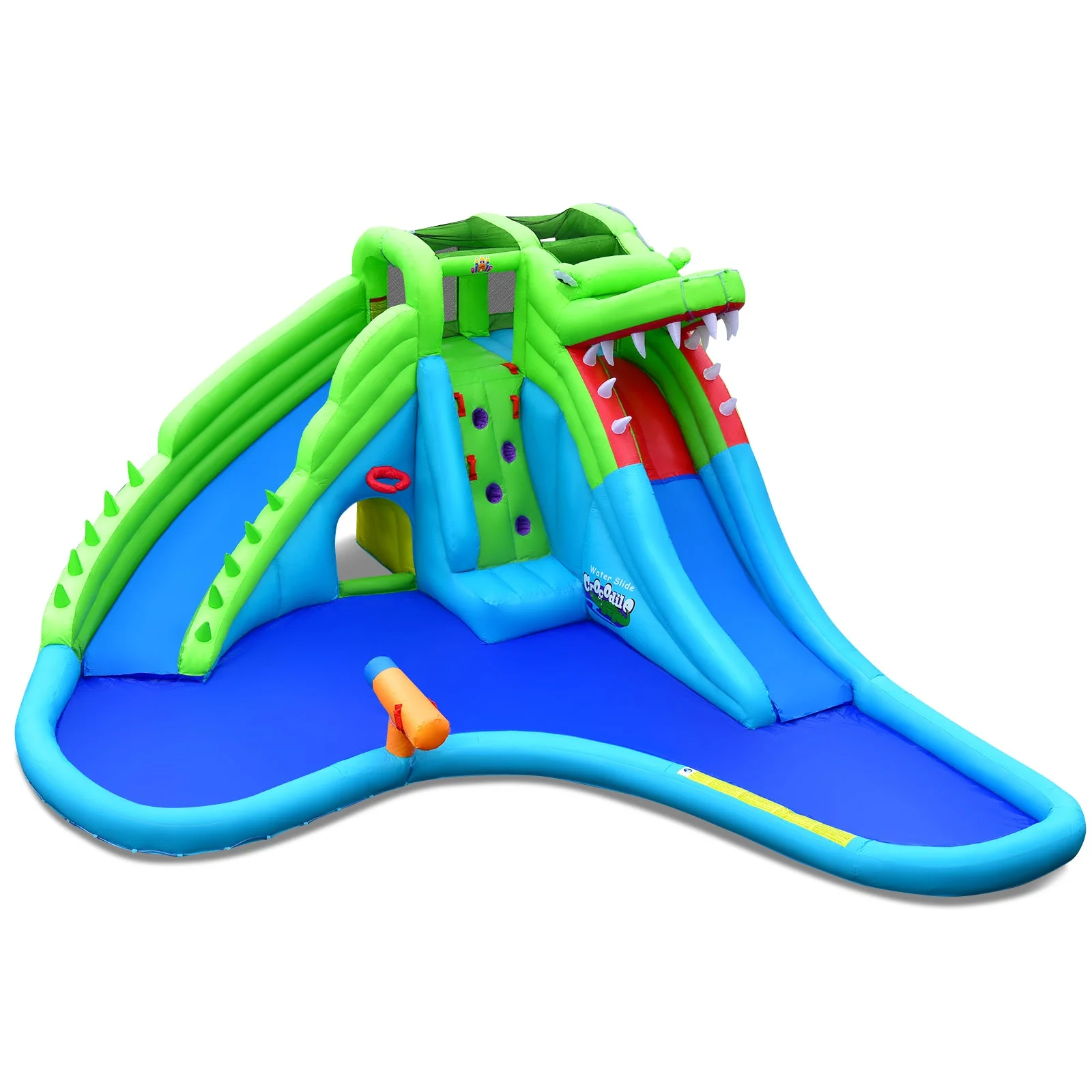 7-in-1 Inflatable Bounce House with Splashing Pool without Blower - Image 2