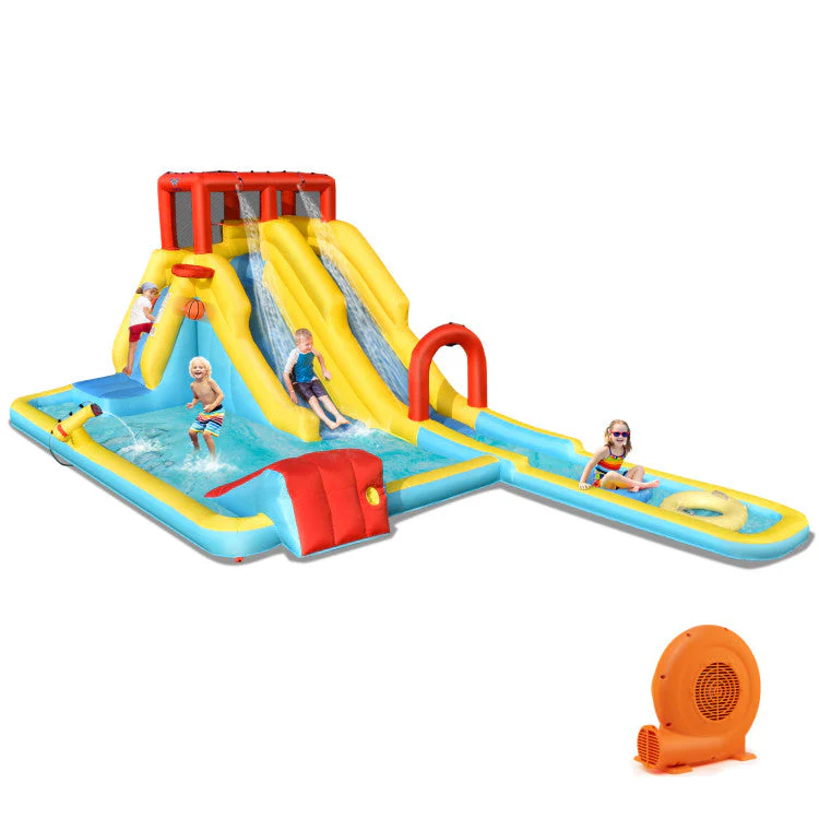 7-in-1 Inflatable Dual Slide Water Park Bounce House With 680W Blower - Image 3