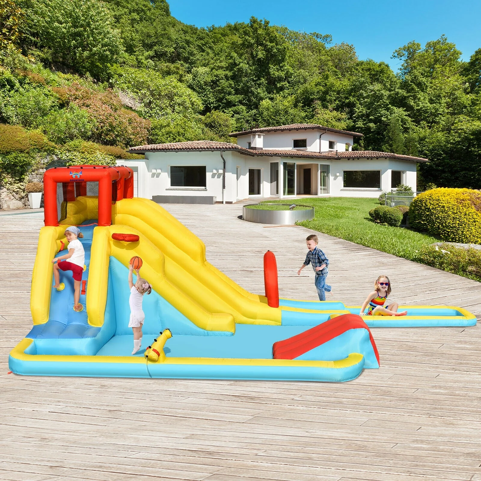 7-in-1 Inflatable Dual Slide Water Park Bounce House Without Blower - Image 2