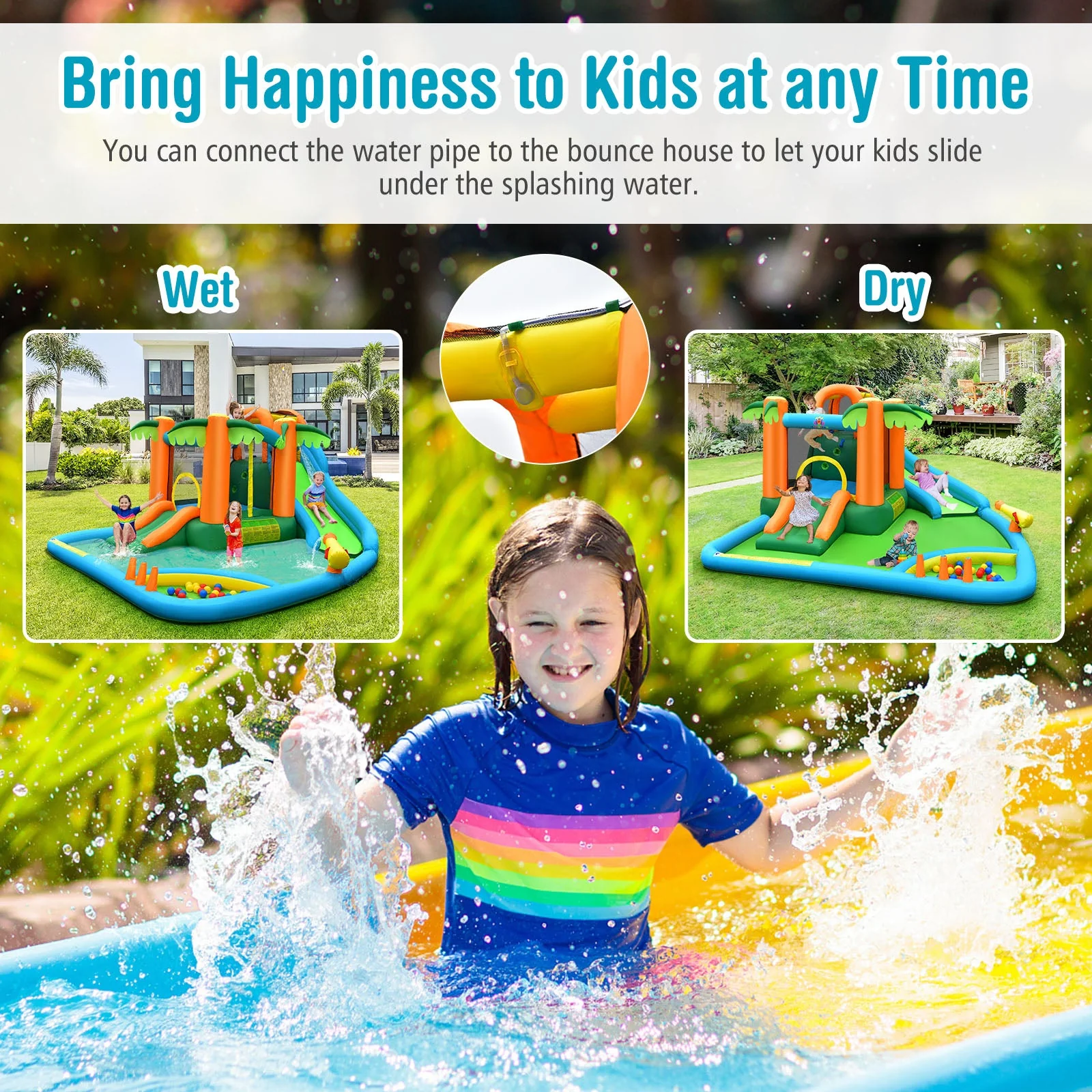 7-in-1 Inflatable Water Slide Park with 780W Blower - Image 5