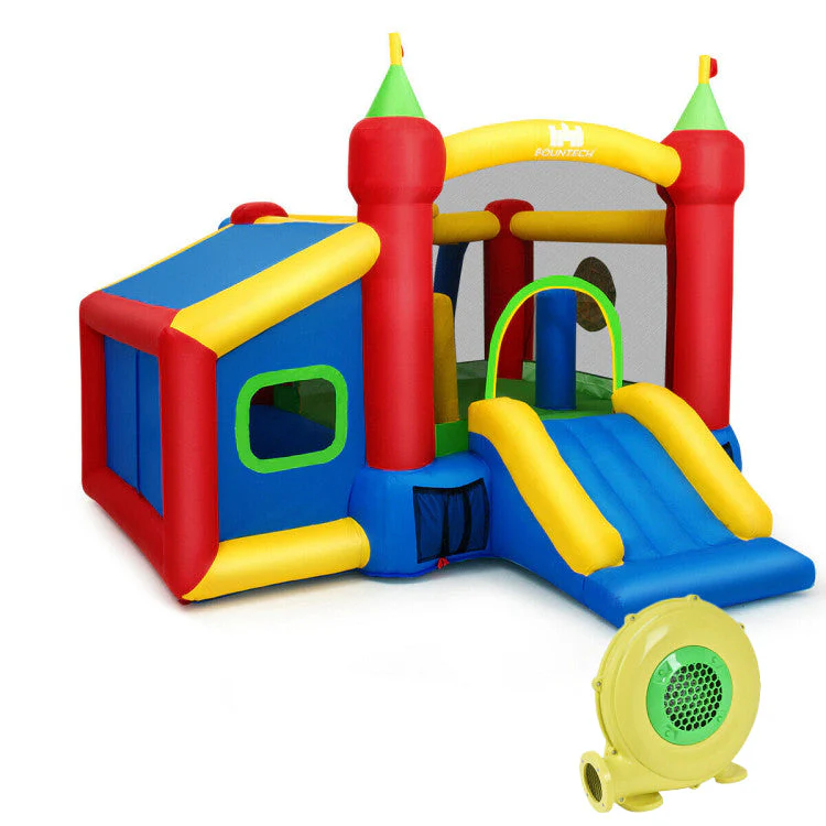 7-in-1 Kids Inflatable Bounce House with Ocean Balls and 480W Blower - Image 2