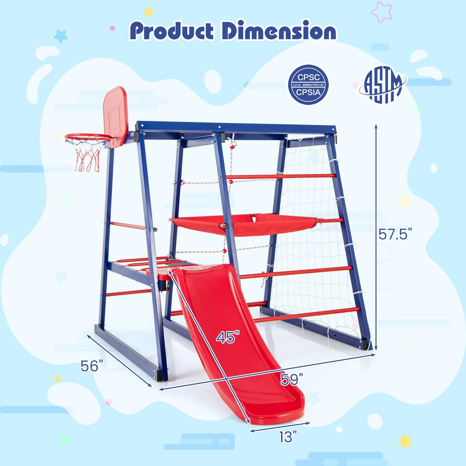 7-In-1 Metal Toddler Climbing Toys for 3-7 Years Old - Image 5
