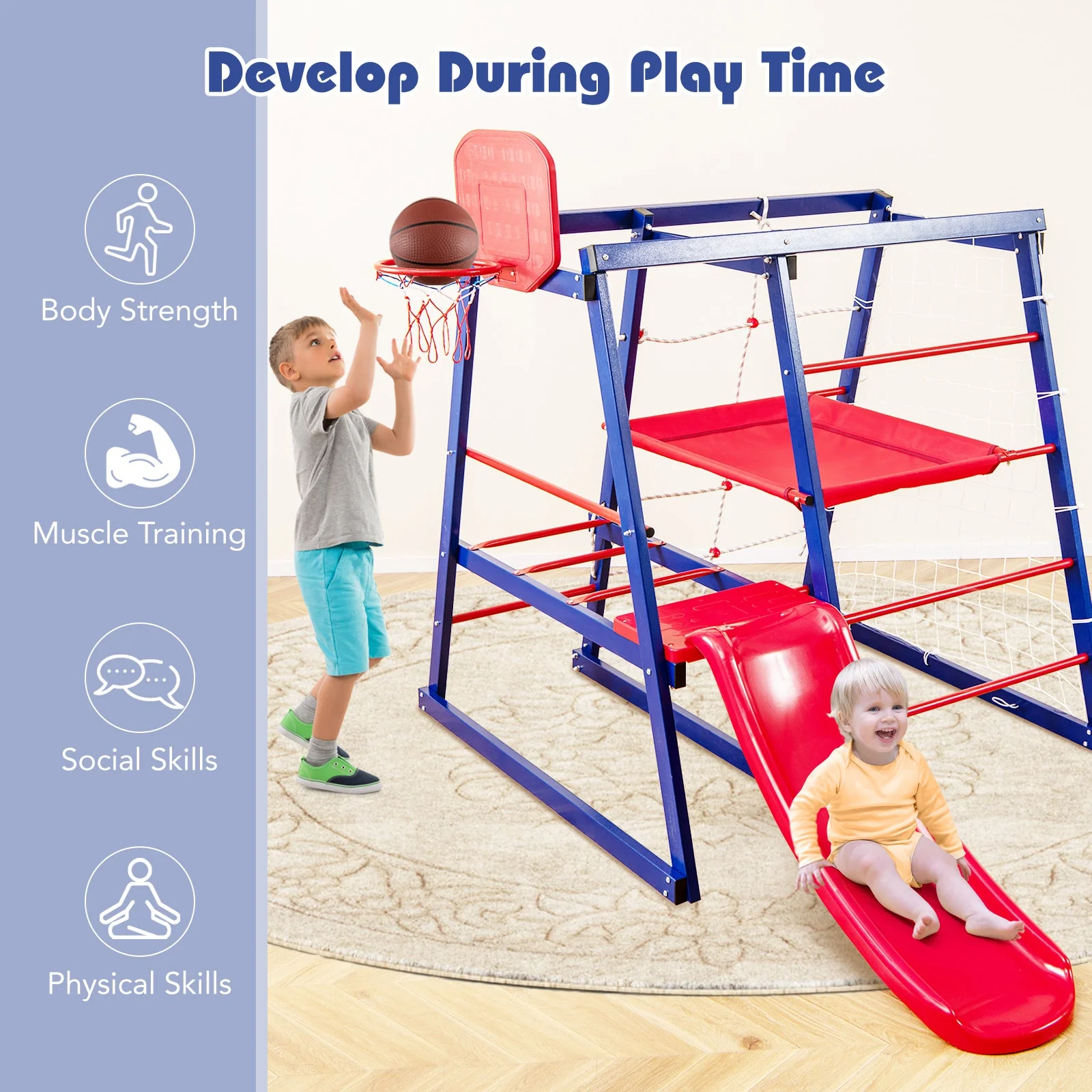 7-In-1 Metal Toddler Climbing Toys for 3-7 Years Old - Image 7