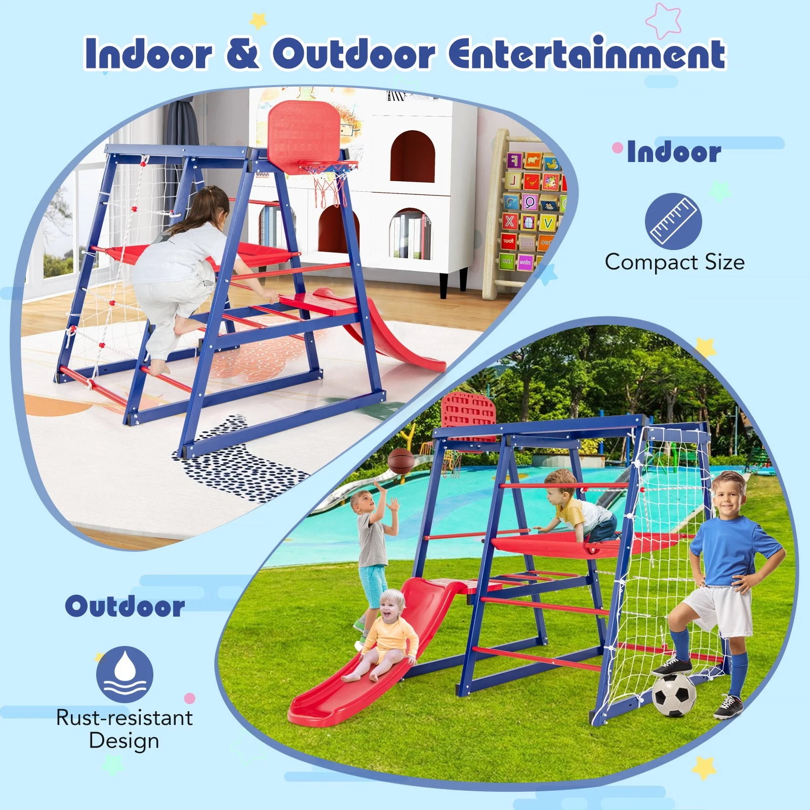 7-In-1 Metal Toddler Climbing Toys for 3-7 Years Old - Image 8