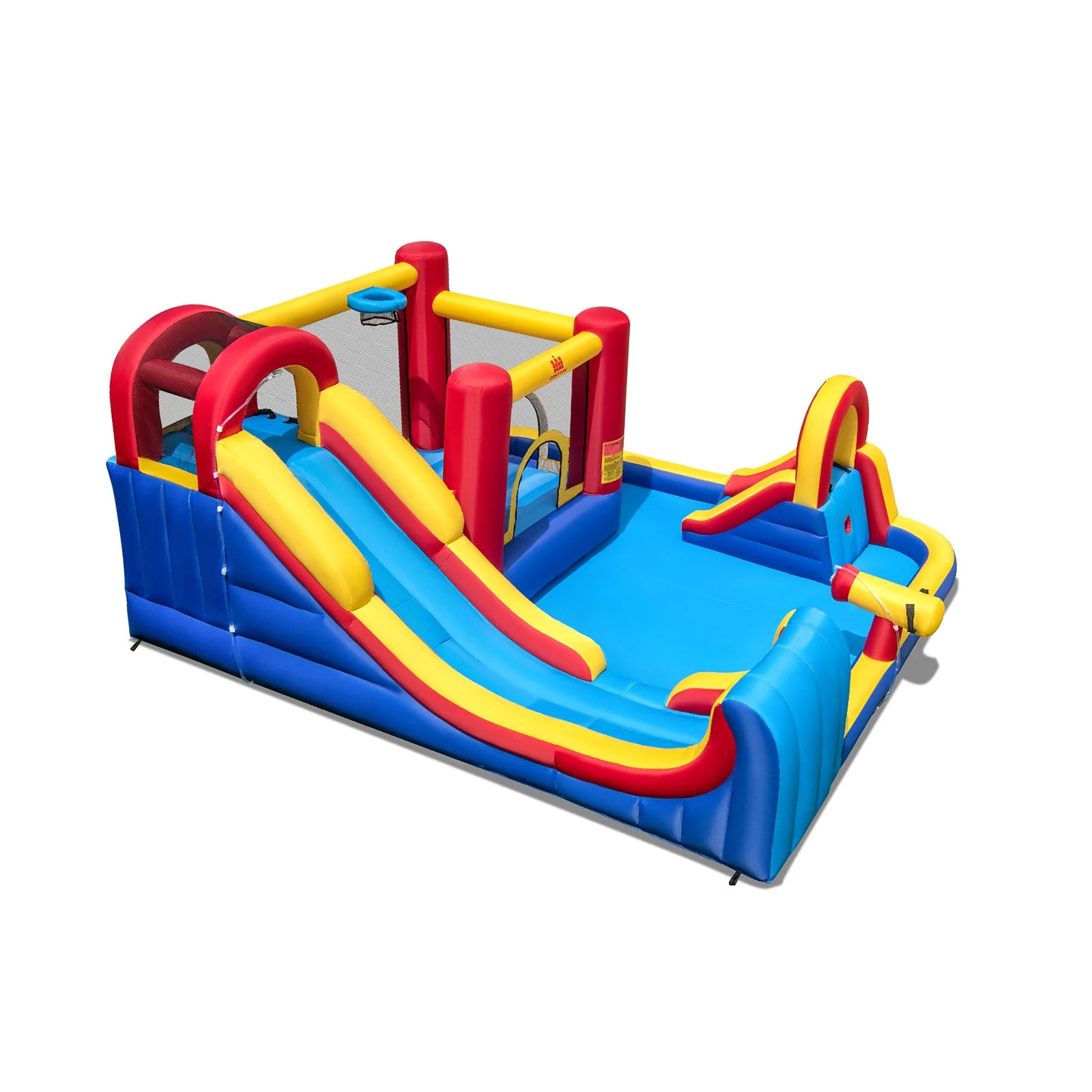7 in 1 Outdoor Inflatable Bounce House with Water Slides and Splash Pools without Blower - Image 3