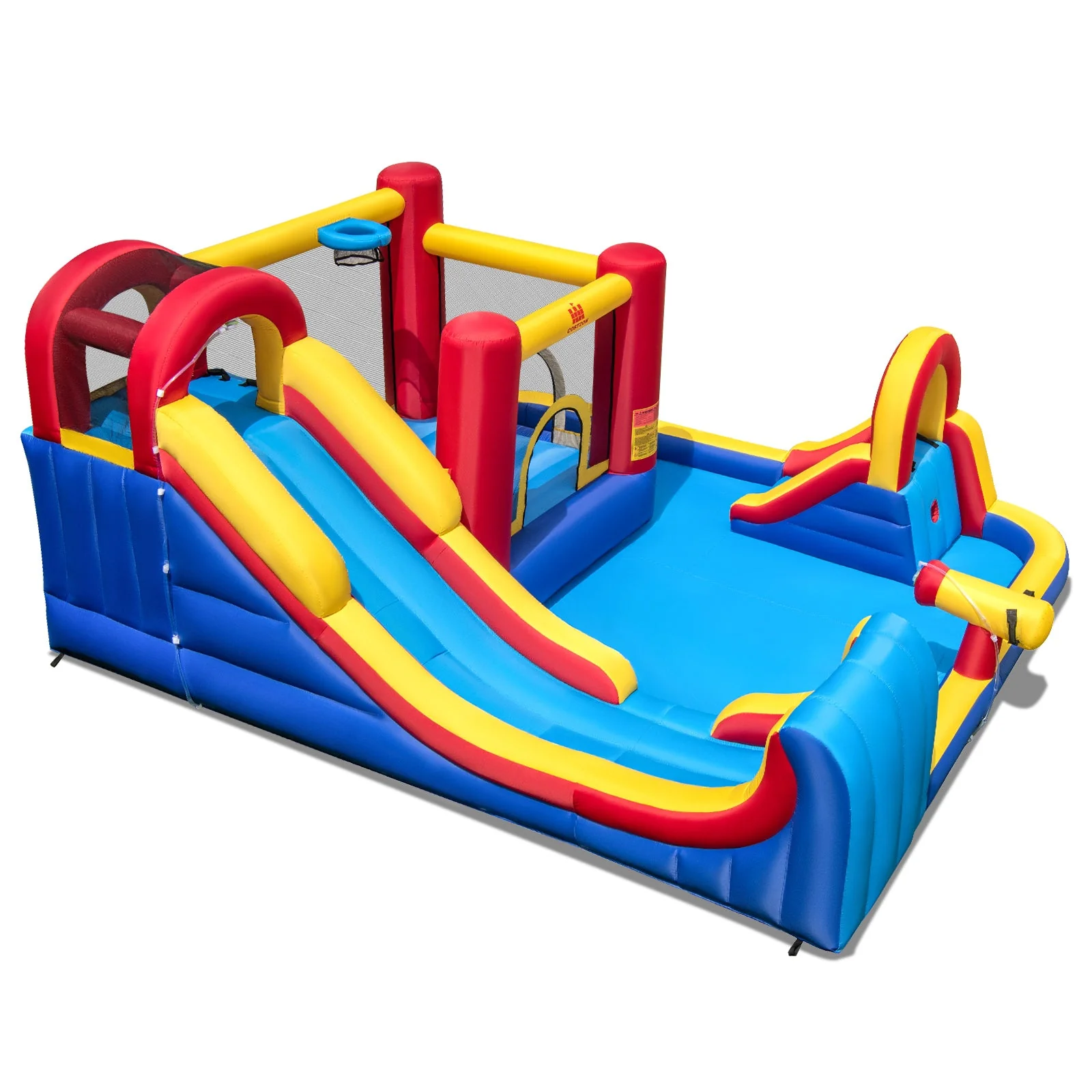 7 in 1 Outdoor Inflatable Bounce House with Water Slides and Splash Pools without Blower - Image 6