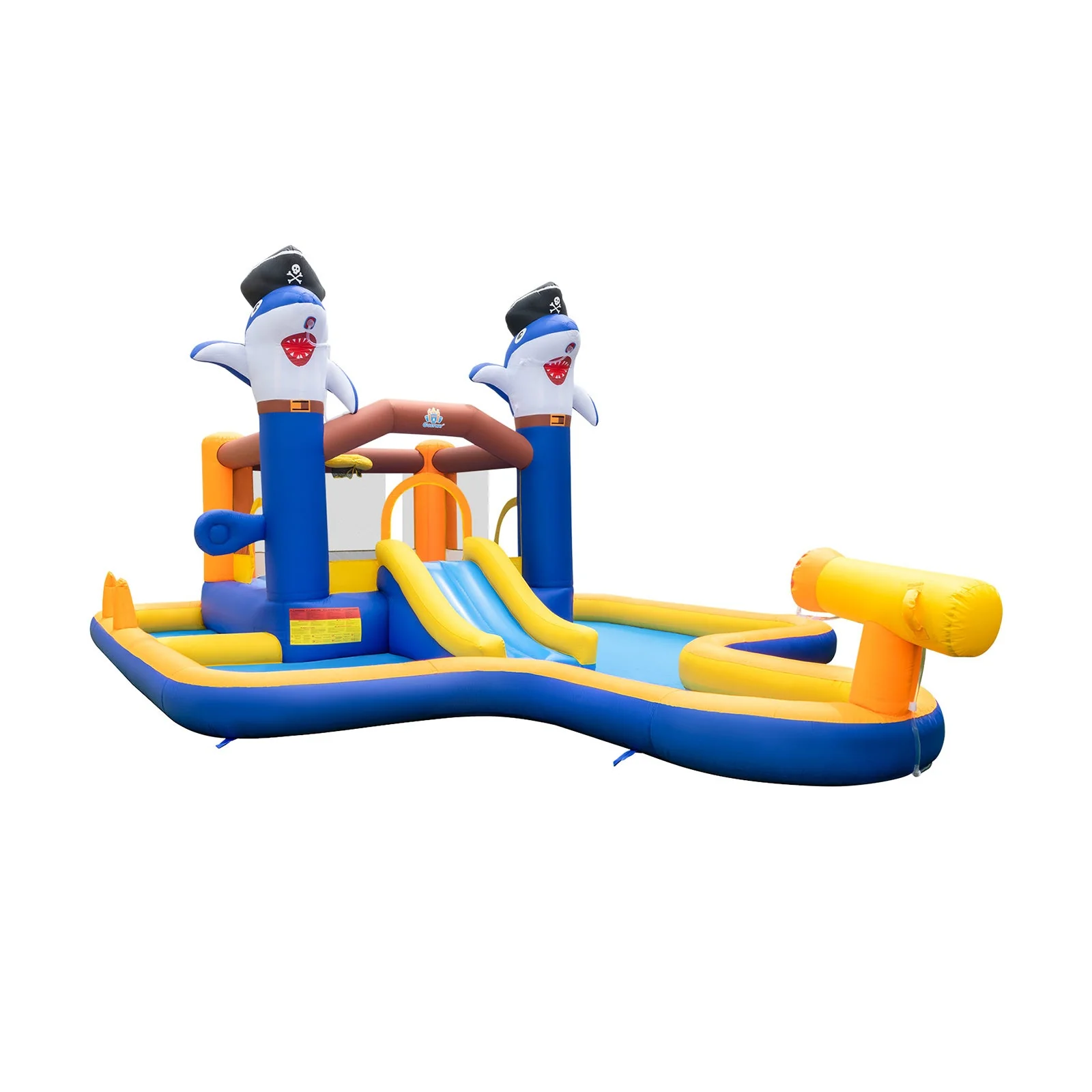 7-In-1 Water Slide Park with Splash Pool and Water Cannon with 680W Blower - Image 3