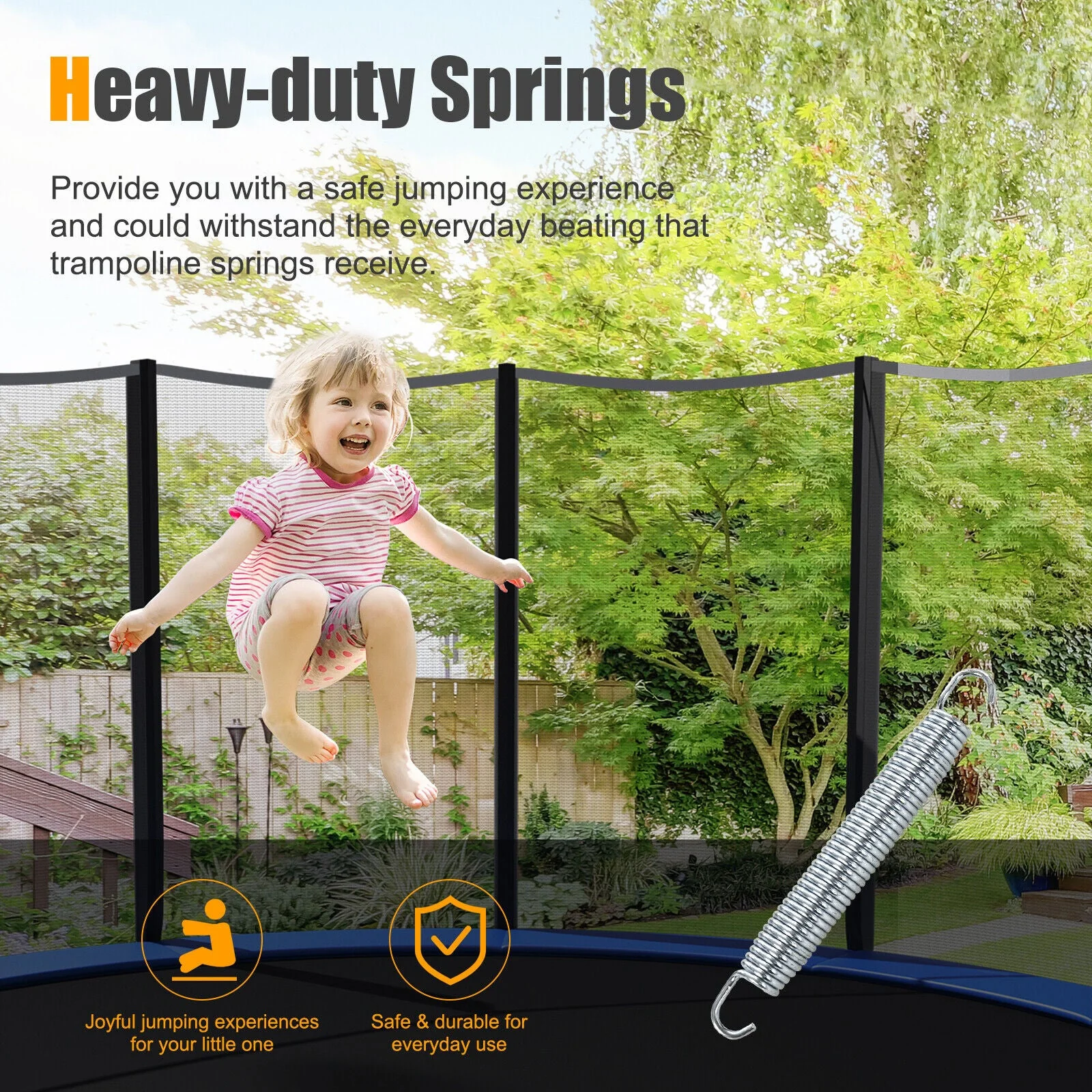 7 Inch Rustproof Galvanized Steel Replacement Trampoline Elasticity Springs-7 Inch - Image 3