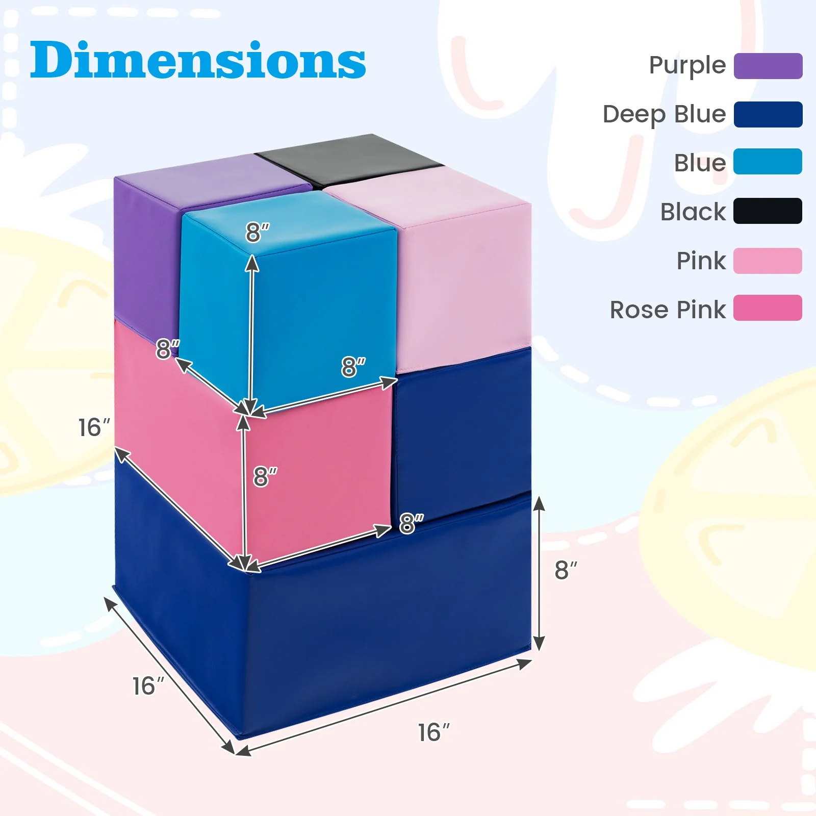 7-Piece Big Foam Building Blocks for Toddlers and Kids - Image 5
