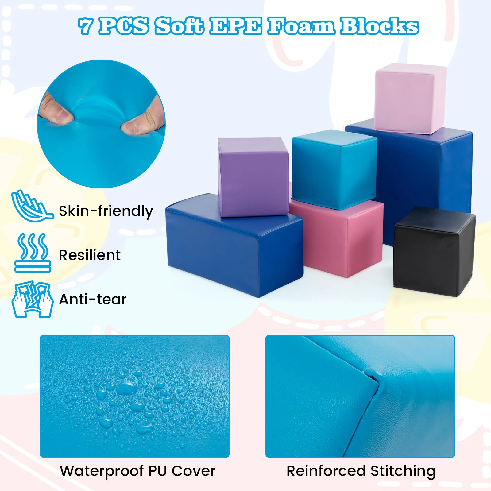 7-Piece Big Foam Building Blocks for Toddlers and Kids - Image 7