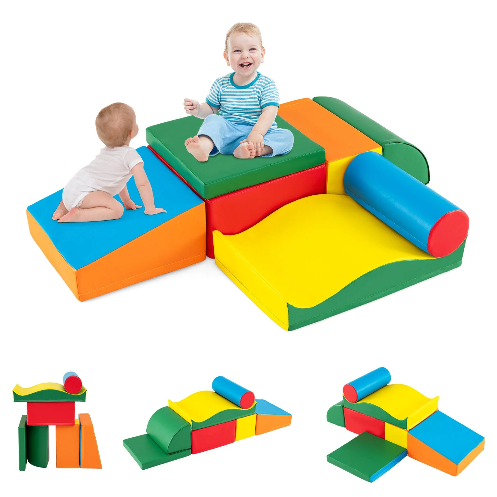 7 Pieces Toddlers Climbing Toys with EPE Foam and Removable PU Leather - Image 3