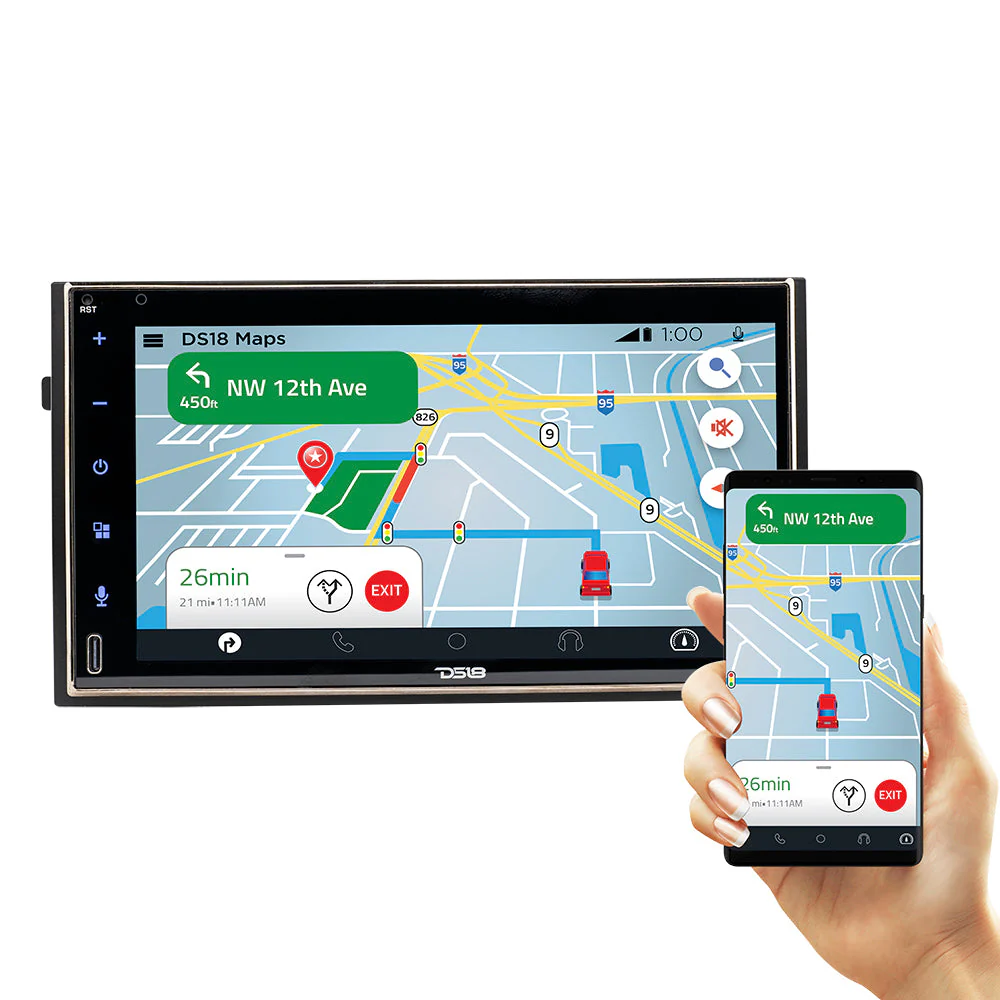 7" Touchscreen Mechless Double-DIN Headunit with Bluetooth, USB, Mirror Link And Car play - Image 2