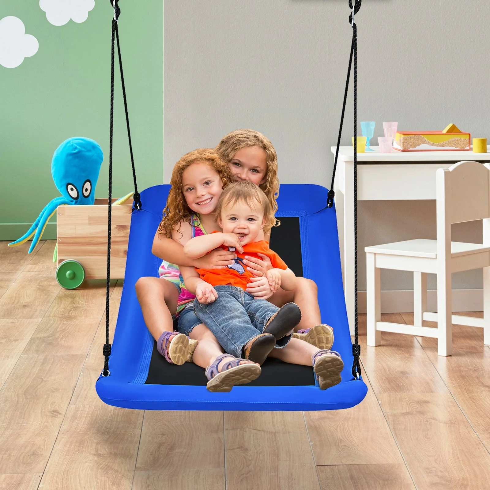 700lb Giant 60 Inch Platform Tree Swing for Kids and Adults-Blue - Image 7