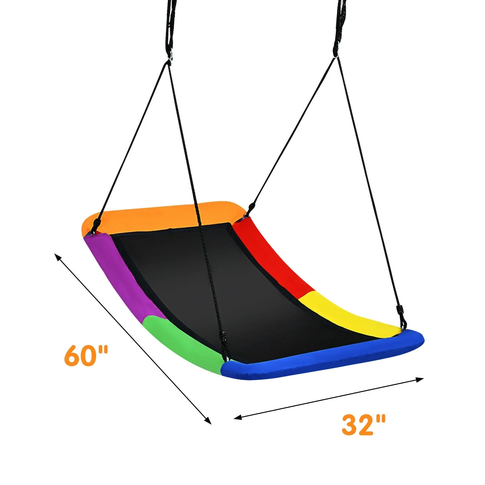 700lb Giant 60 Inch Platform Tree Swing for Kids and Adults-Multicolor - Image 4
