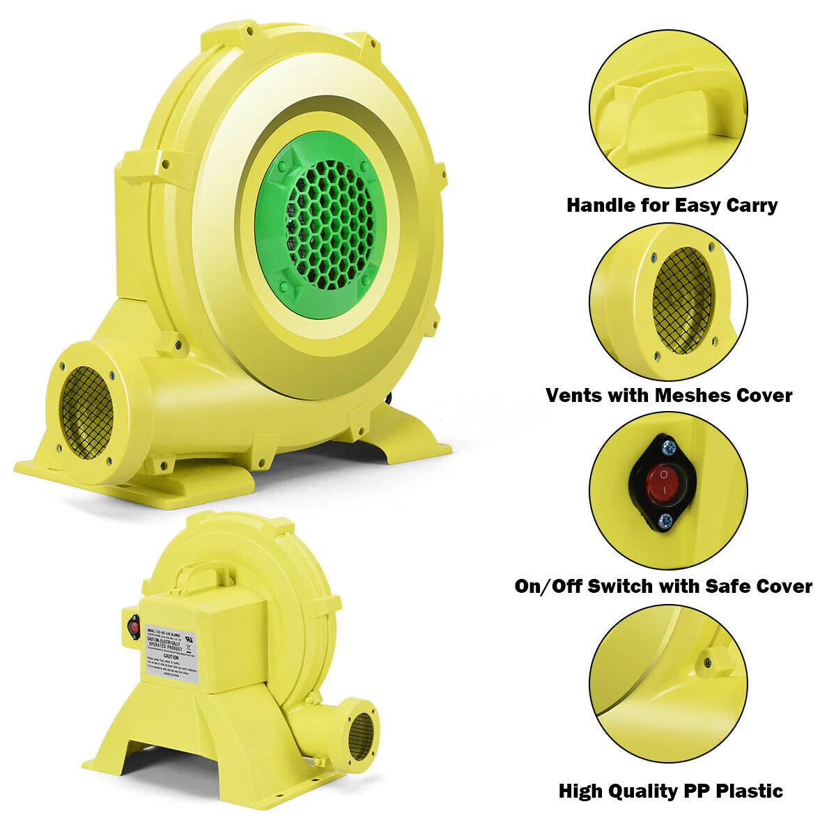 735 W 1.0 HP Air Blower Pump Fan for Inflatable Bounce House - Image 5