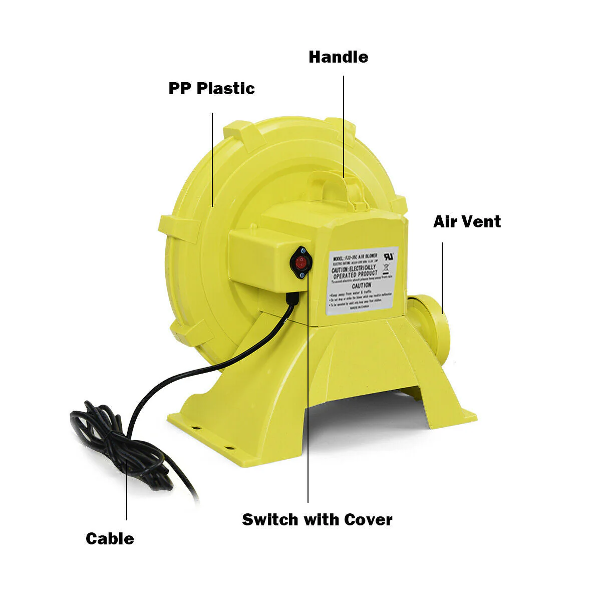 735 W 1.0 HP Air Blower Pump Fan for Inflatable Bounce House - Image 6