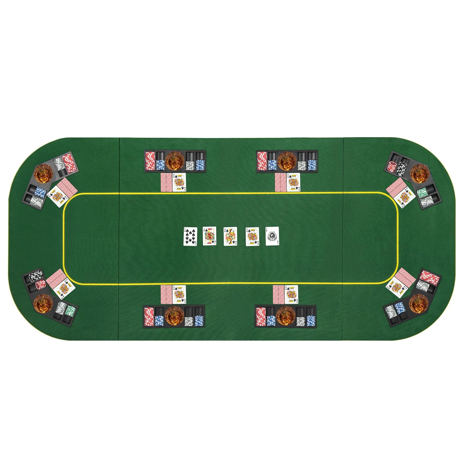 79 x 36 Inch 8-Player Foldable Poker Table Top with Carry Bag and Cup Holders - Image 3