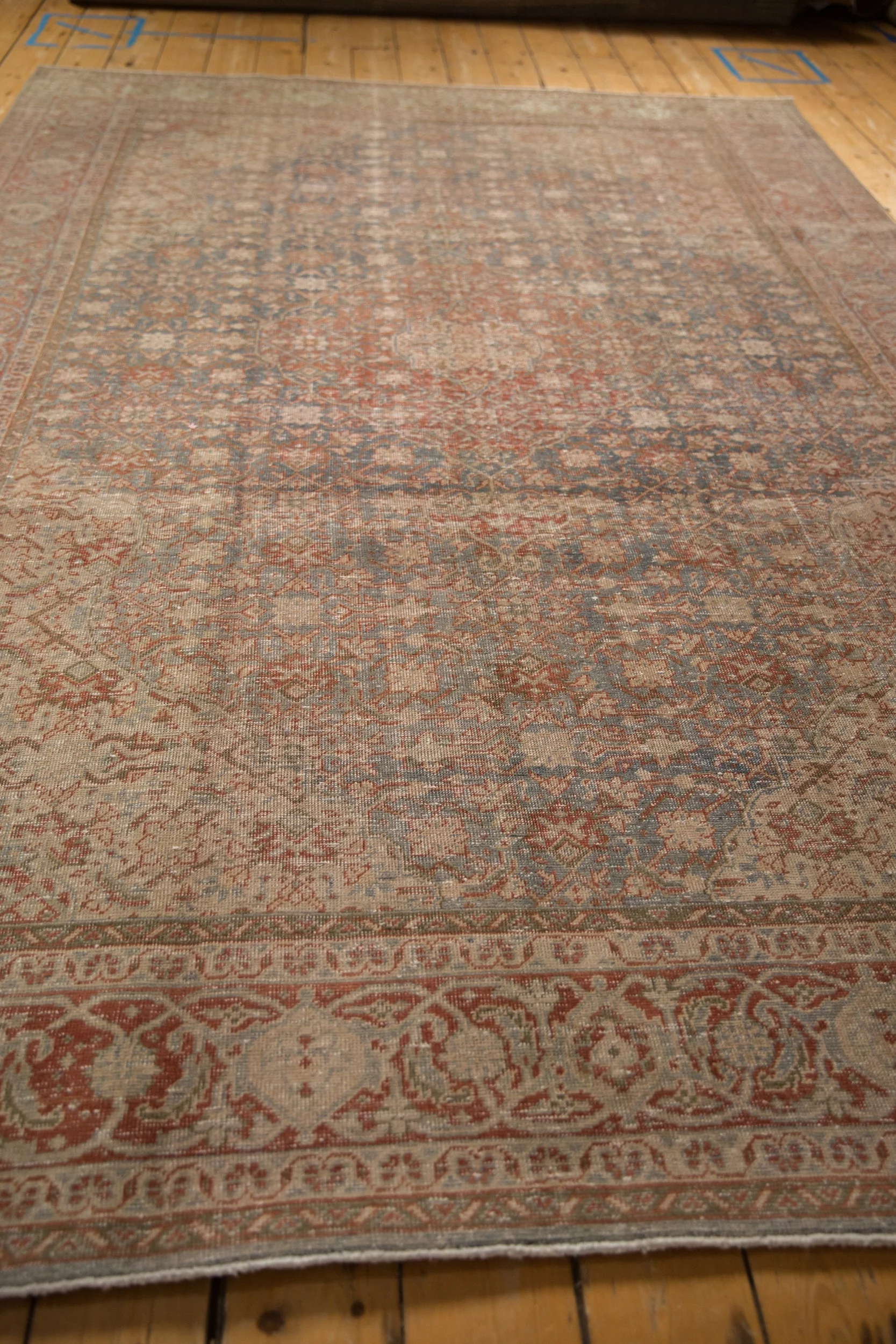 7x10.5 Vintage Distressed Tabriz Carpet - Image 6