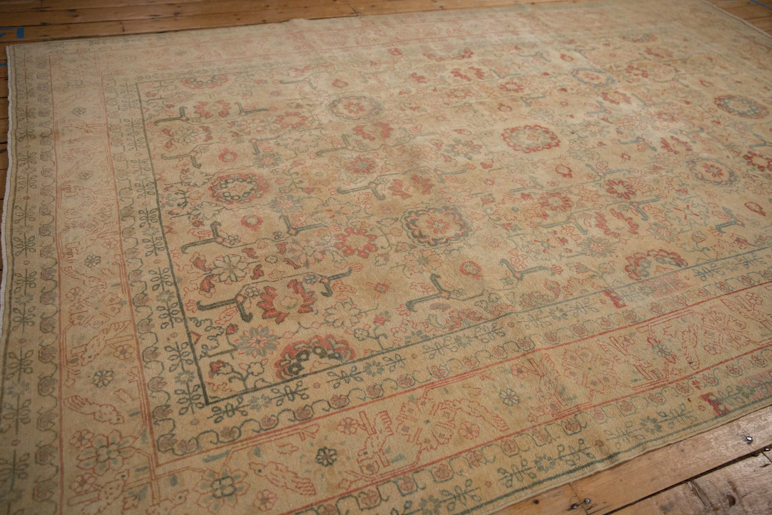 7x10.5 Vintage Distressed Tabriz Carpet - Image 12