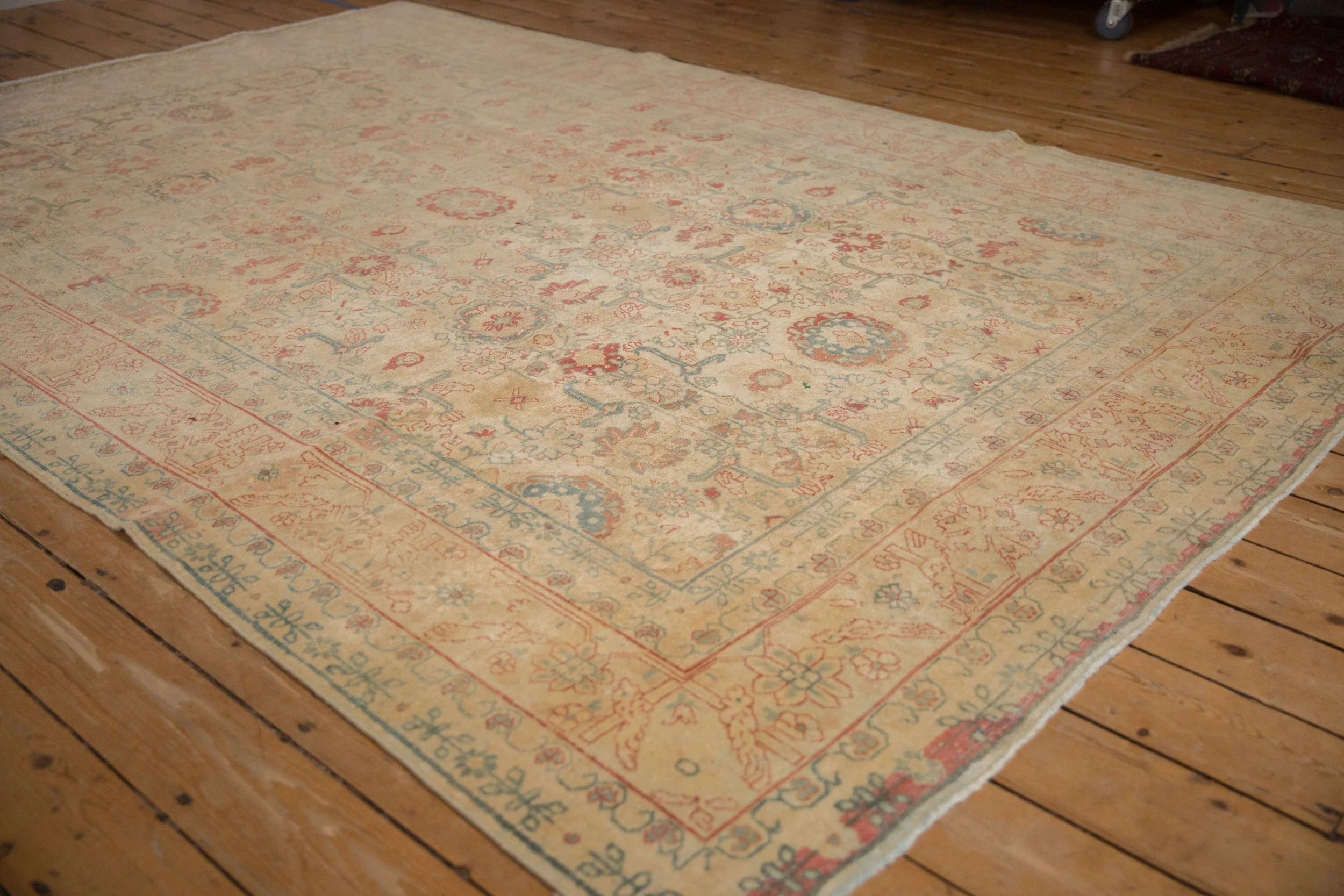 7x10.5 Vintage Distressed Tabriz Carpet - Image 5
